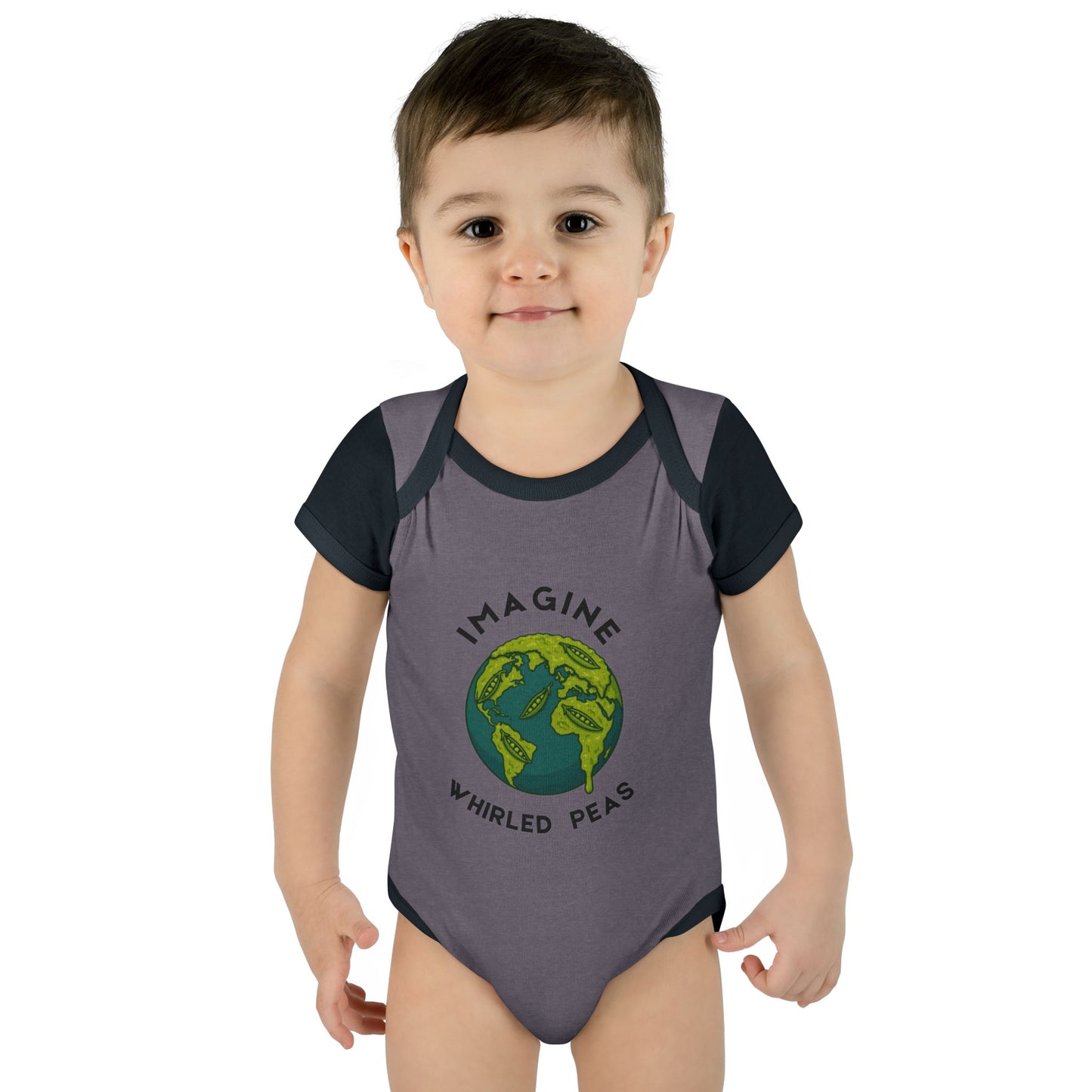 Earth-Themed Infant Bodysuit - Imagine Whirled Peas, Cute Baby Clothes, Unique Baby Shower Gift, Eco-Friendly Apparel, Baby Gift Idea