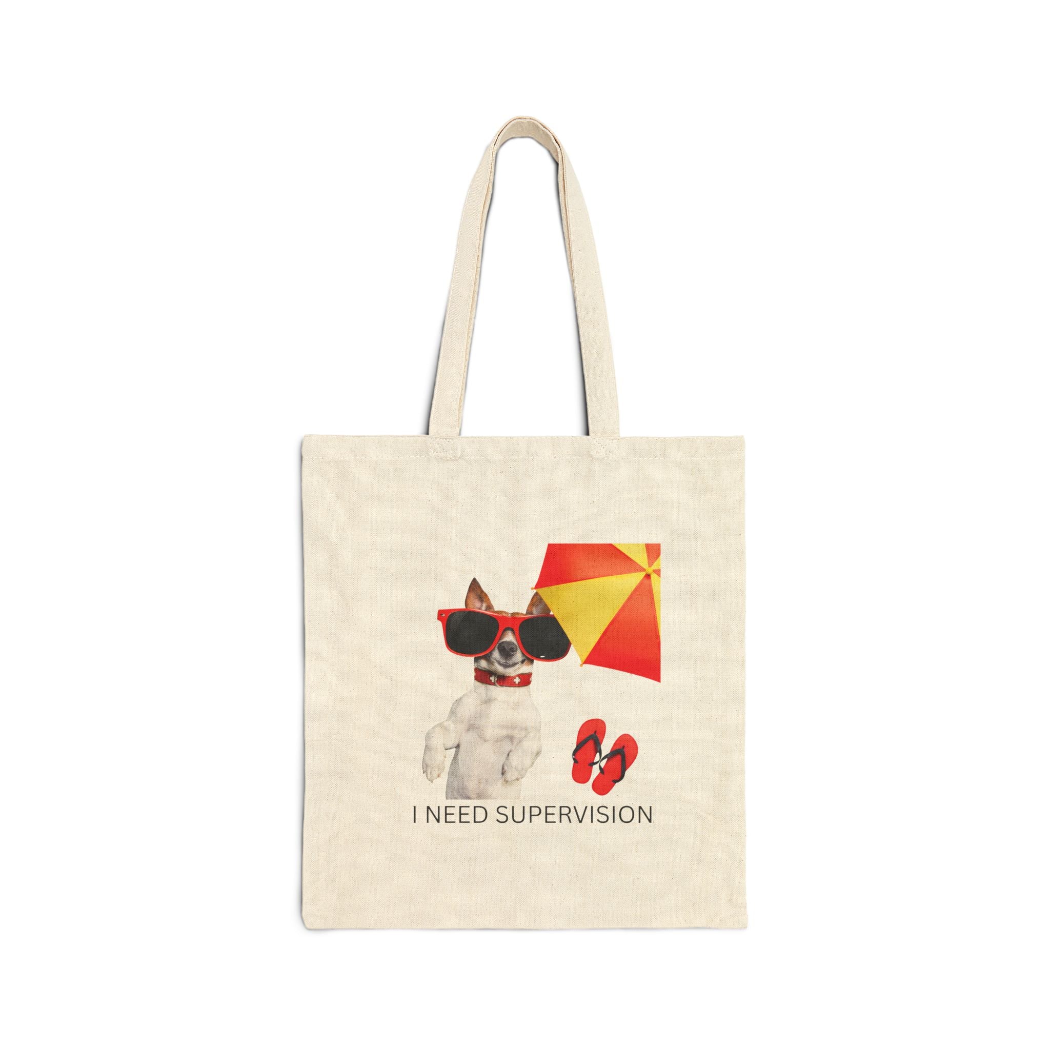 Quirky Dog Tote Bag, I Need Supervision Dog Lover Gift, Pet Accessory, Cute Summer Bag, Fun Beach Tote, Eco-Friendly Shopping Bag