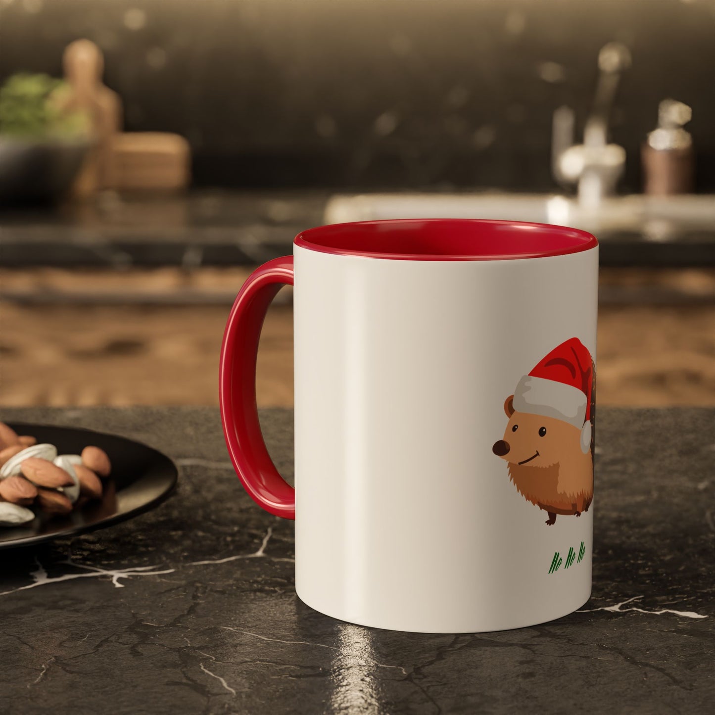 Christmas Hedgehog Mug - Cute Holiday Coffee Cup, Festive Drinkware, Gifts for Animal Lovers, Winter Decor, Unique Tea Mug