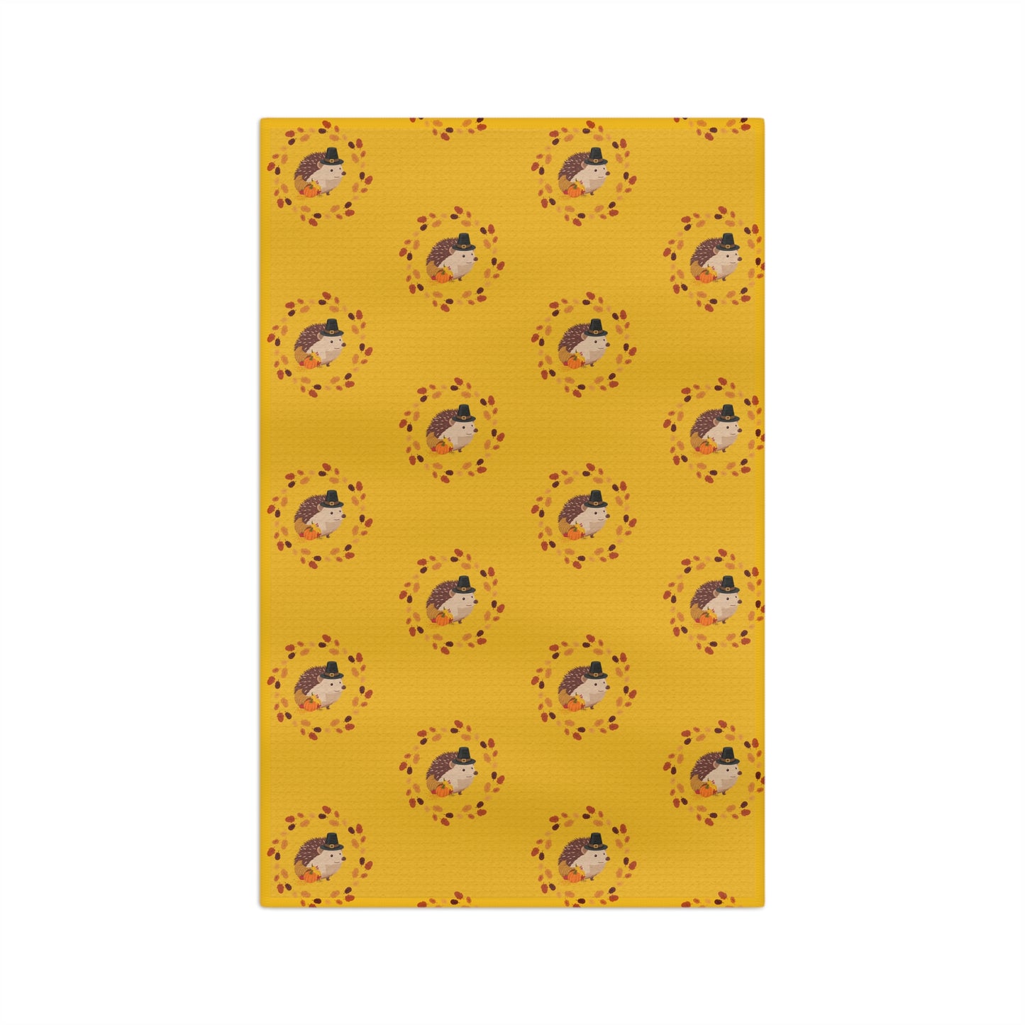 Thanksgiving Microfiber Tea Towel with Cute Hedgehog Design