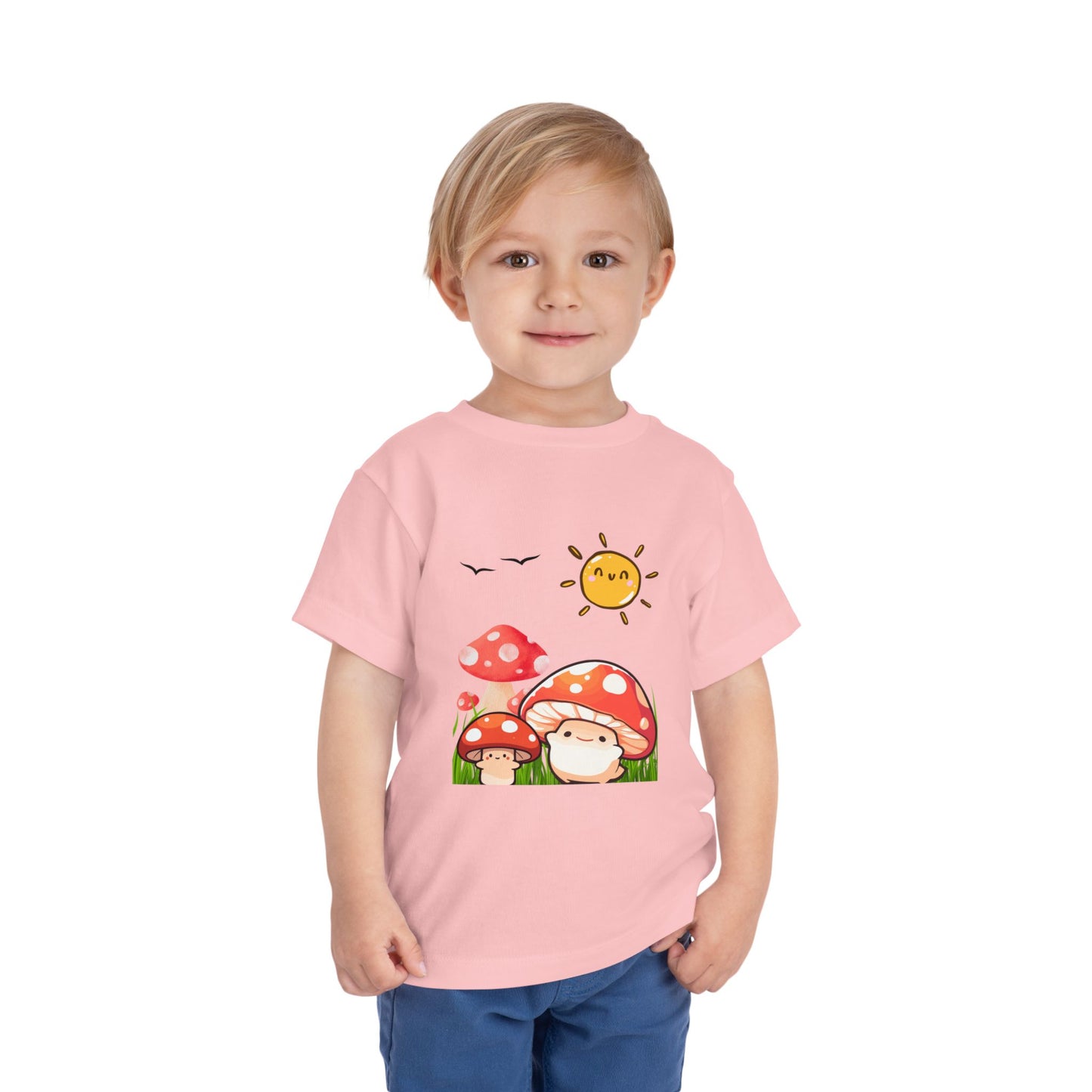 Cute Mushroom Toddler Tee | Short Sleeve Kids Shirt | Nature Lover Gift | Summer Outfit | Playful Toddler Clothing