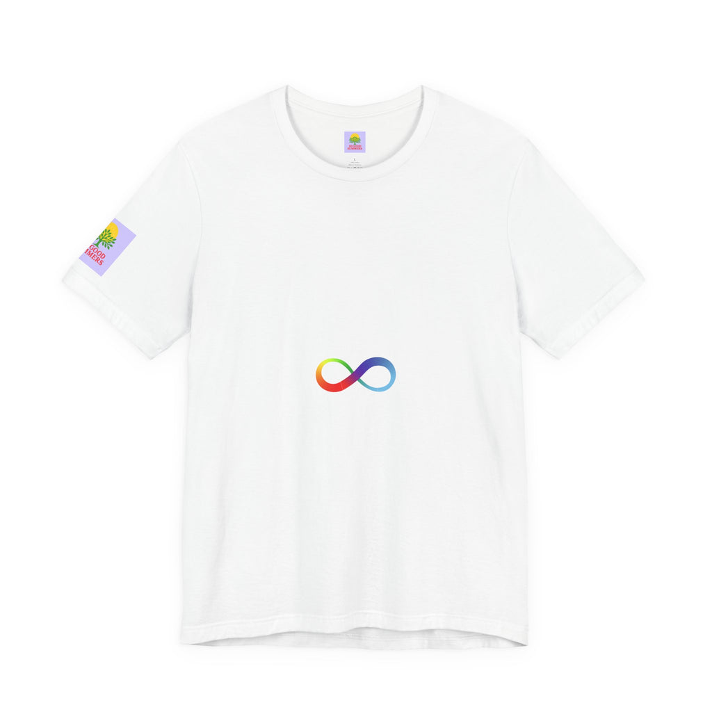 Colorful Infinity Symbol Unisex Tee, LGBTQ+ Pride T-shirt, Casual Everyday Wear, Gift for Friends, Creative Wardrobe Essential