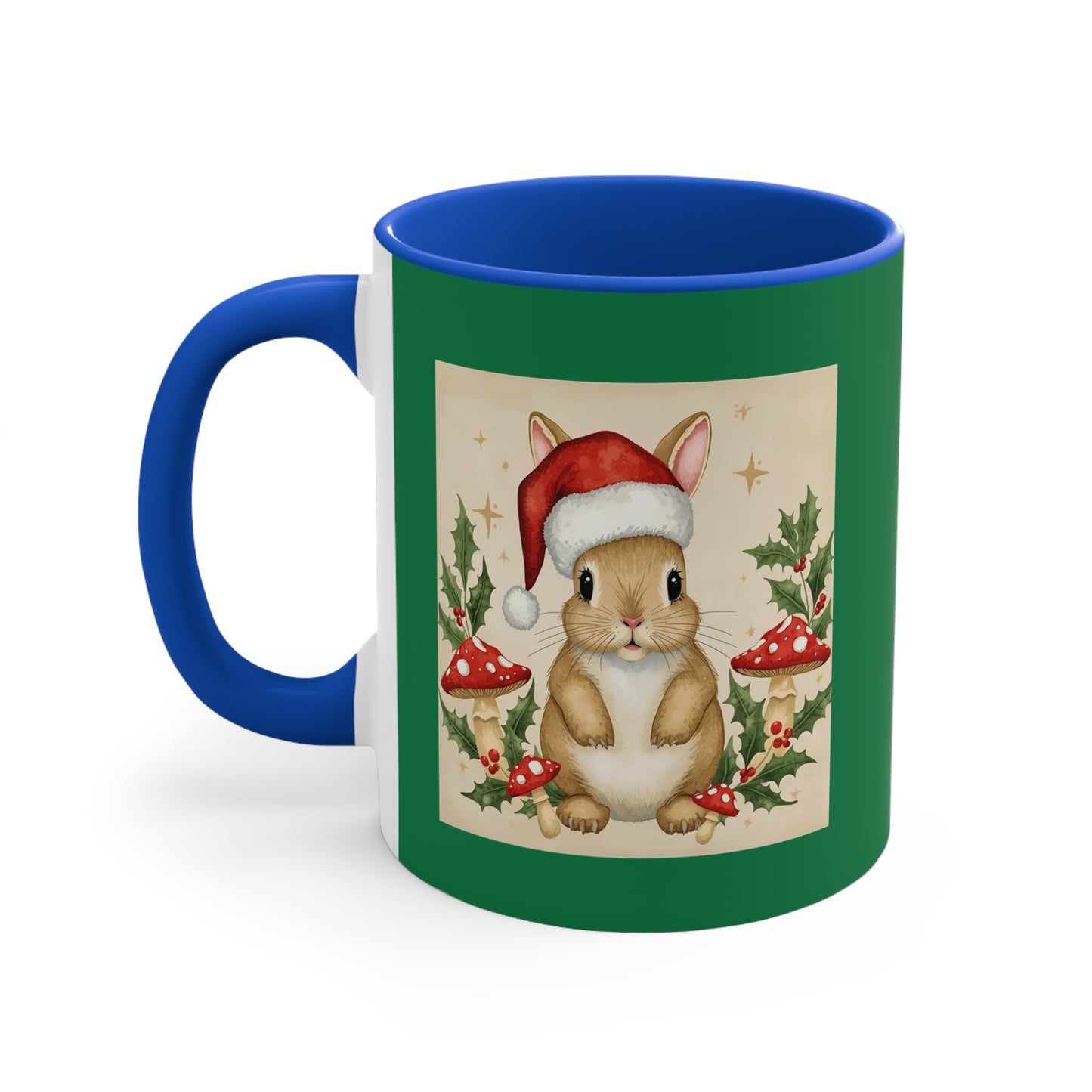 Festive Holiday Mug, Christmas Coffee Cup, Cute Bunny Design, Personal Gift, Winter Decor, Holiday Cheer