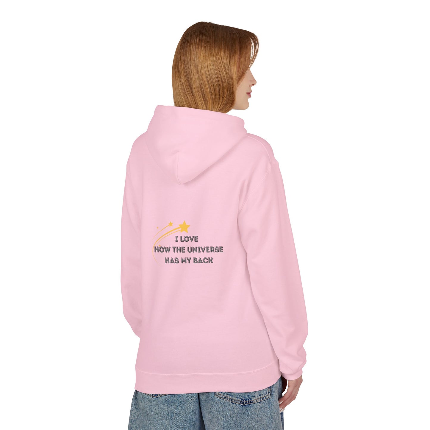The Universe has my back Cosmic Vibe Hoodie - Unisex Midweight Softstyle Fleece, Perfect for Stargazers, Space Lovers, Unique Gift, Inspirational Apparel, [...]