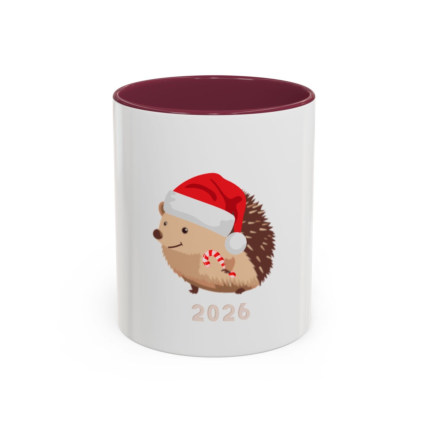 Colorful Mugs (11oz, 15oz) Christmas Mugs, Holiday Mugs, Cute Hedgehog Mugs, adorable Holiday hedgehog Mugs