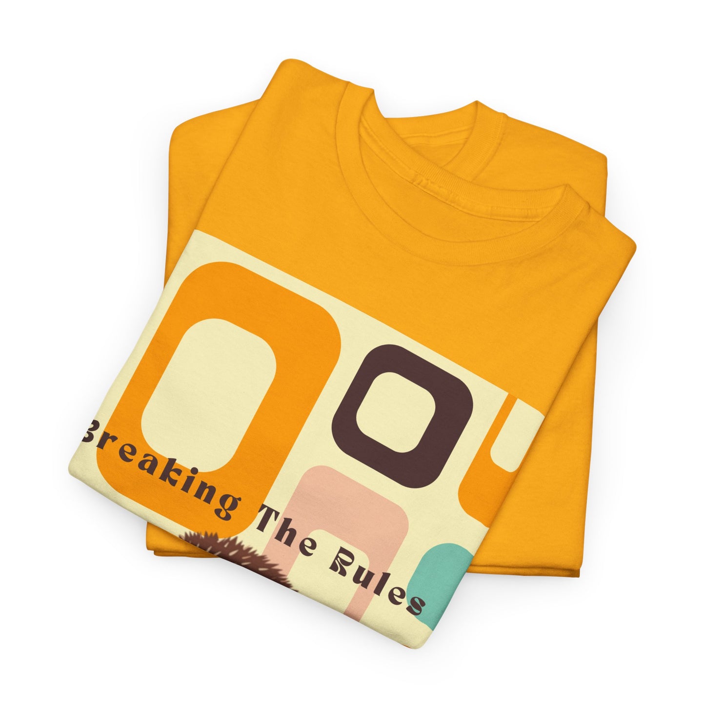 Retro Hedgehog T-Shirt - Breaking The Rules, Vintage Style, 70's Vibe, Unisex Cotton Tee, Gift for Hedgehog Lovers, Fun Fashion