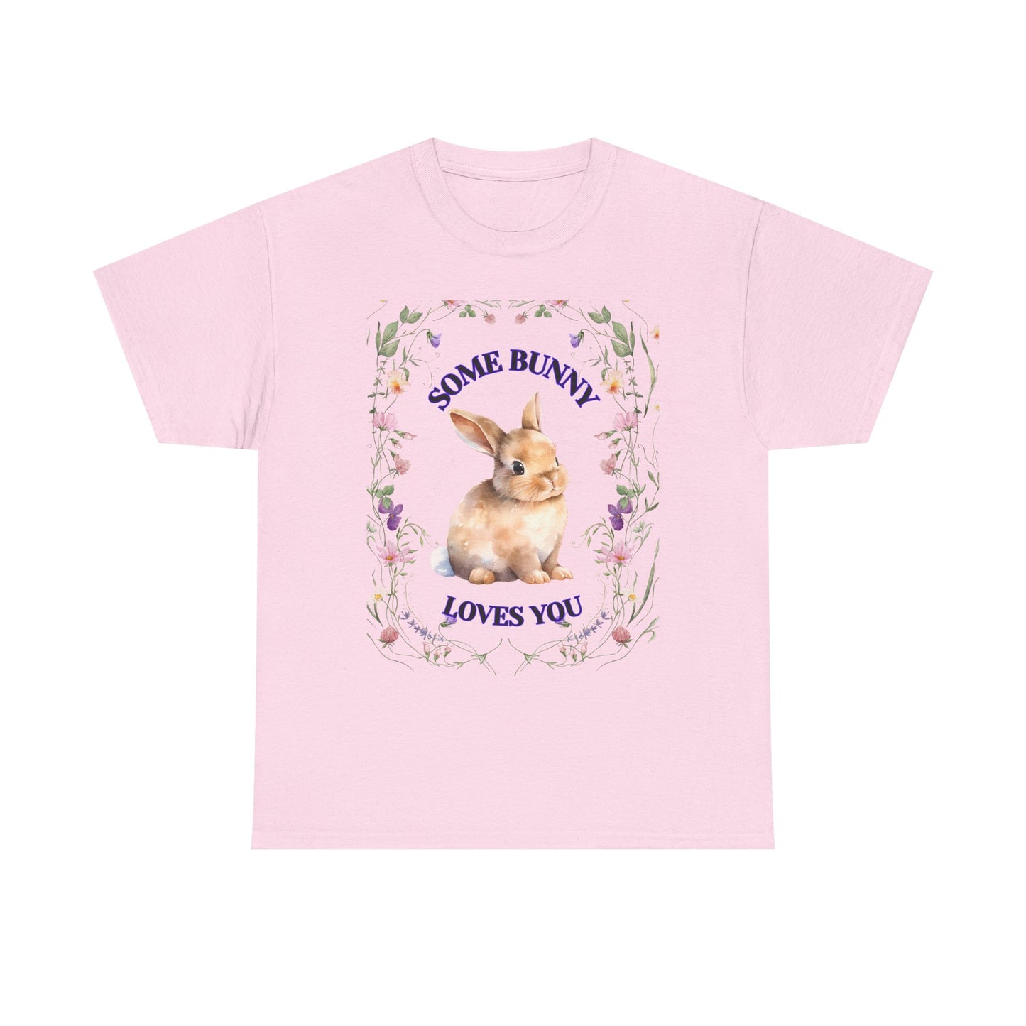 Some Bunny Loves You Tee, Cute Rabbit Shirt, Unisex Spring T-Shirt, Easter Gift, Flower Graphic Tee, Animal Lover Top
