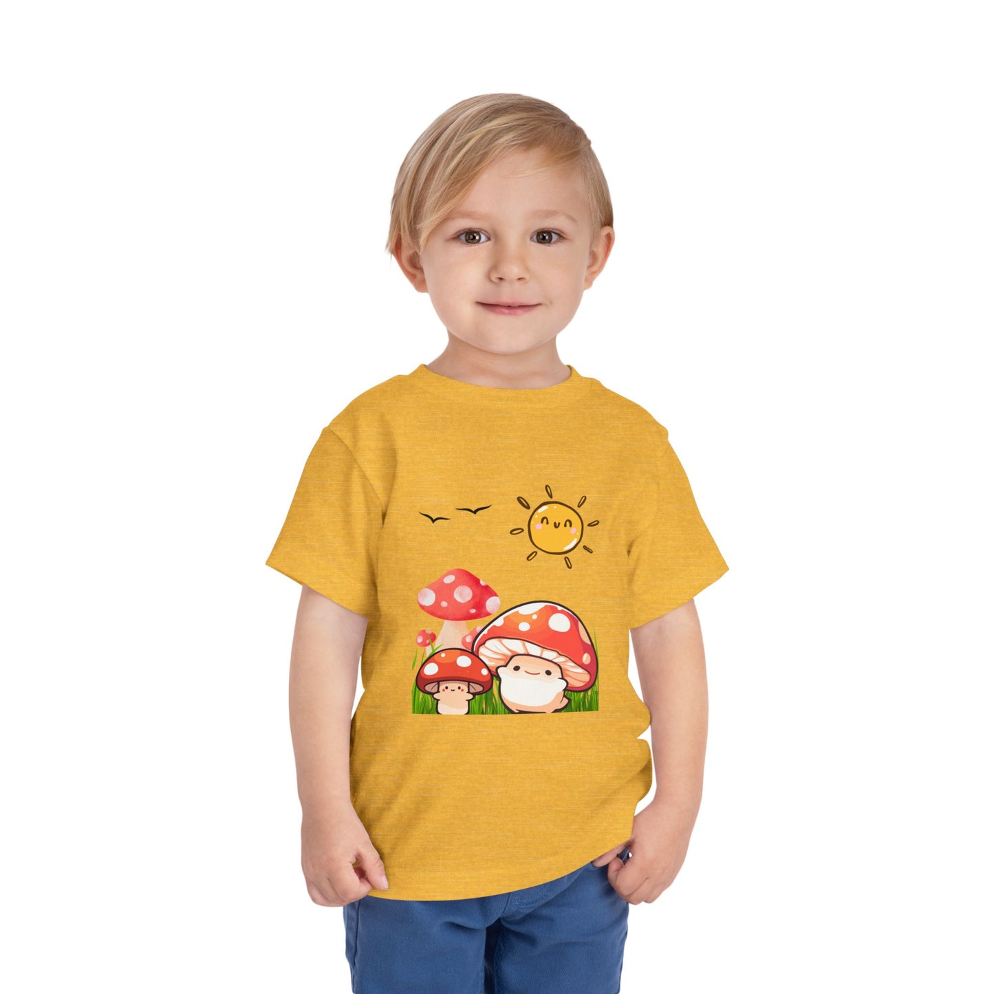 Cute Mushroom Toddler Tee | Short Sleeve Kids Shirt | Nature Lover Gift | Summer Outfit | Playful Toddler Clothing