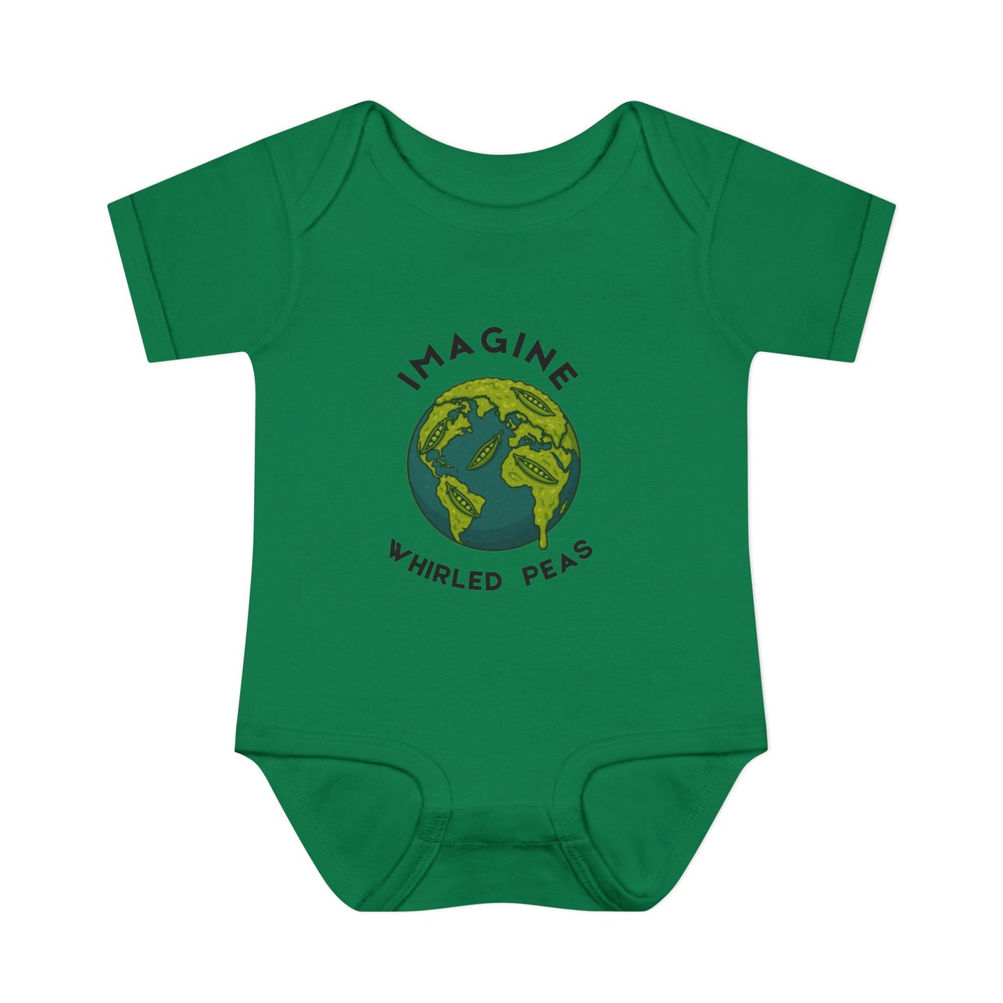 Earth-Themed Infant Bodysuit - Imagine Whirled Peas, Cute Baby Clothes, Unique Baby Shower Gift, Eco-Friendly Apparel, Baby Gift Idea