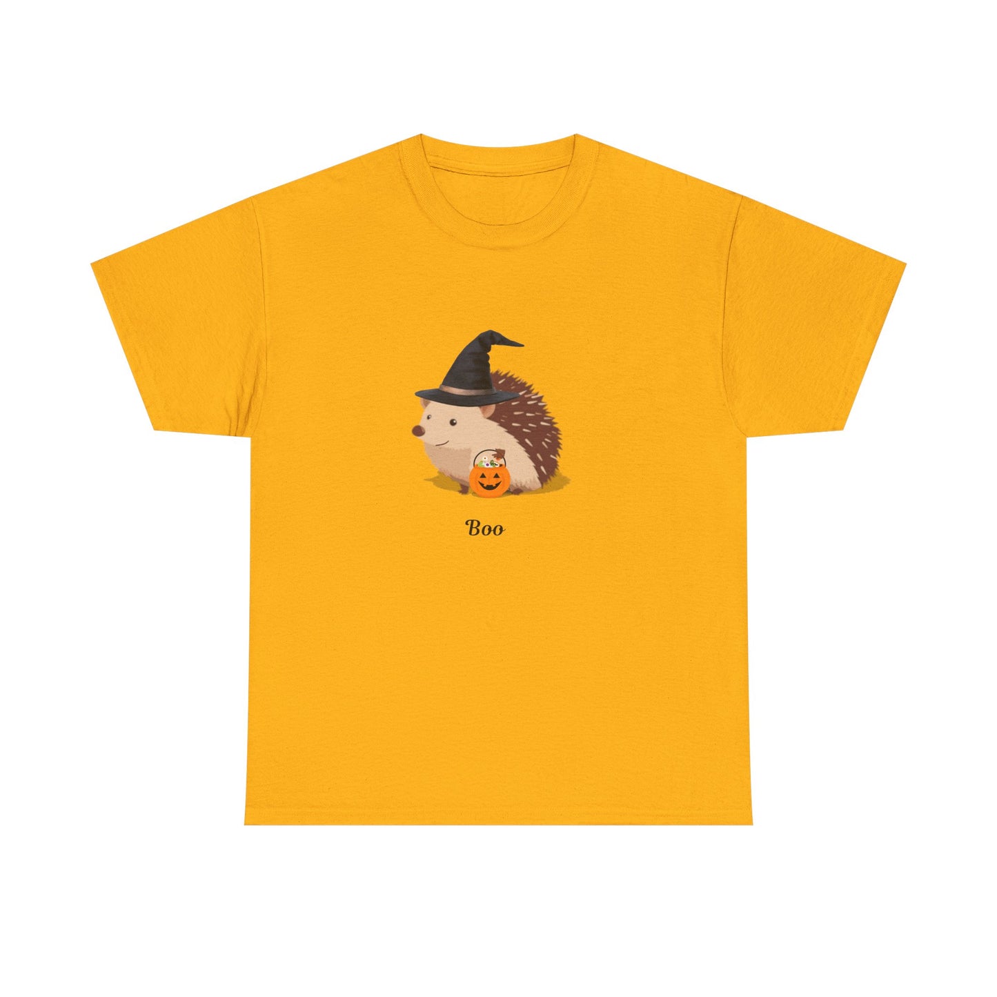 Halloween Hedgehog Tee, Cute Halloween Shirt, Unisex Cotton Tee, Boo Tee, Fall Apparel, Hedgehog Lover Gift, Seasonal T-Shirt