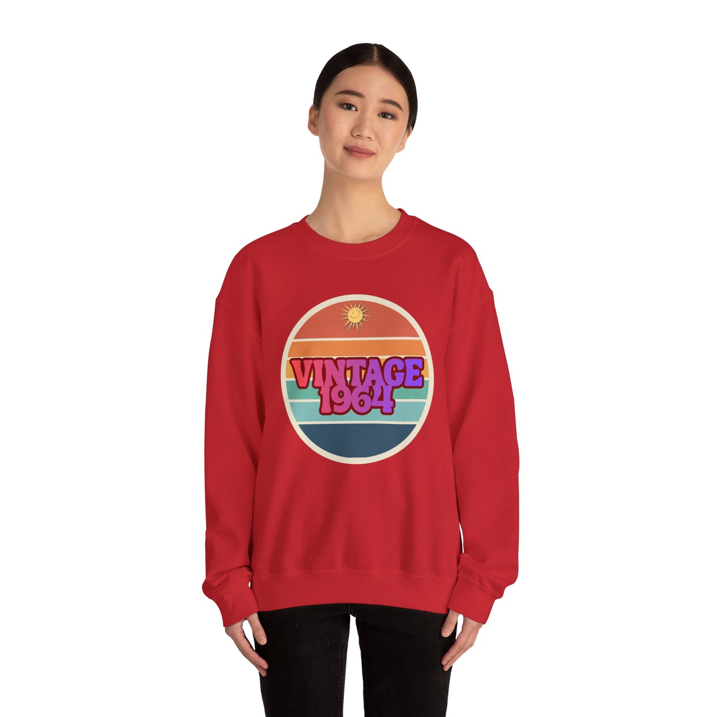 Vintage 1964 Crewneck Sweatshirt — Retro Sunset Graphic Pullover