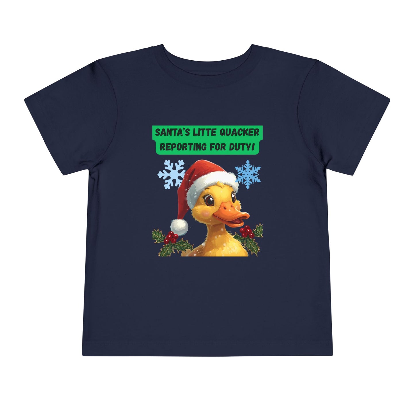 Santa's Little Quacker Toddler Tee, Christmas Shirt, Holiday Outfit, Cute Christmas Gift, Festive Toddler Apparel, Santa Duck Tee