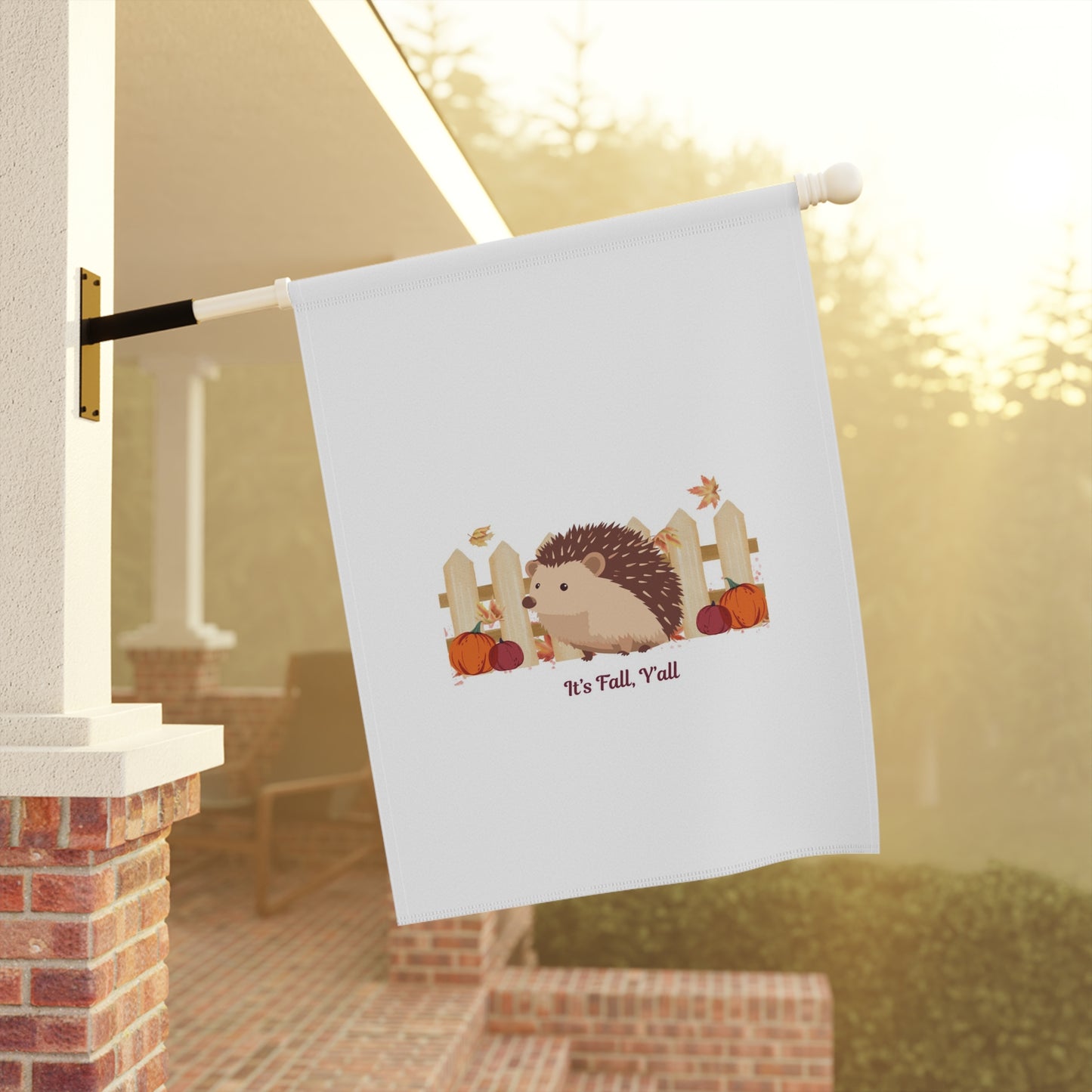 Adorable Fall Garden Banner with Hedgehog Design, Seasonal Decor for Home, Fall Decorations, Autumn Garden Flag, Outdoor Welcome Sign
