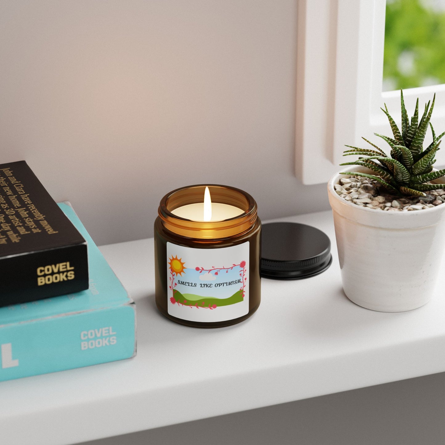Smells like Optimism Scented Soy Candle - Brighten Your Space, Ideal Gift for Home, Relaxation, Celebrations, Self-Care, Eco-Friendly