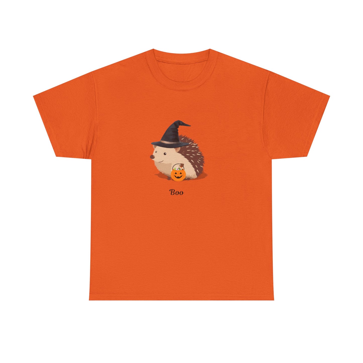 Halloween Hedgehog Tee, Cute Halloween Shirt, Unisex Cotton Tee, Boo Tee, Fall Apparel, Hedgehog Lover Gift, Seasonal T-Shirt
