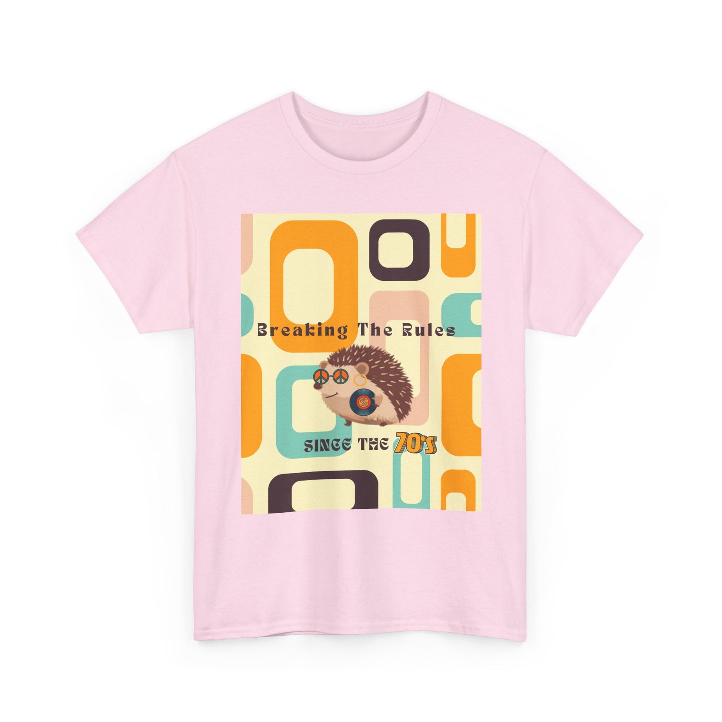 Retro Hedgehog T-Shirt - Breaking The Rules, Vintage Style, 70's Vibe, Unisex Cotton Tee, Gift for Hedgehog Lovers, Fun Fashion