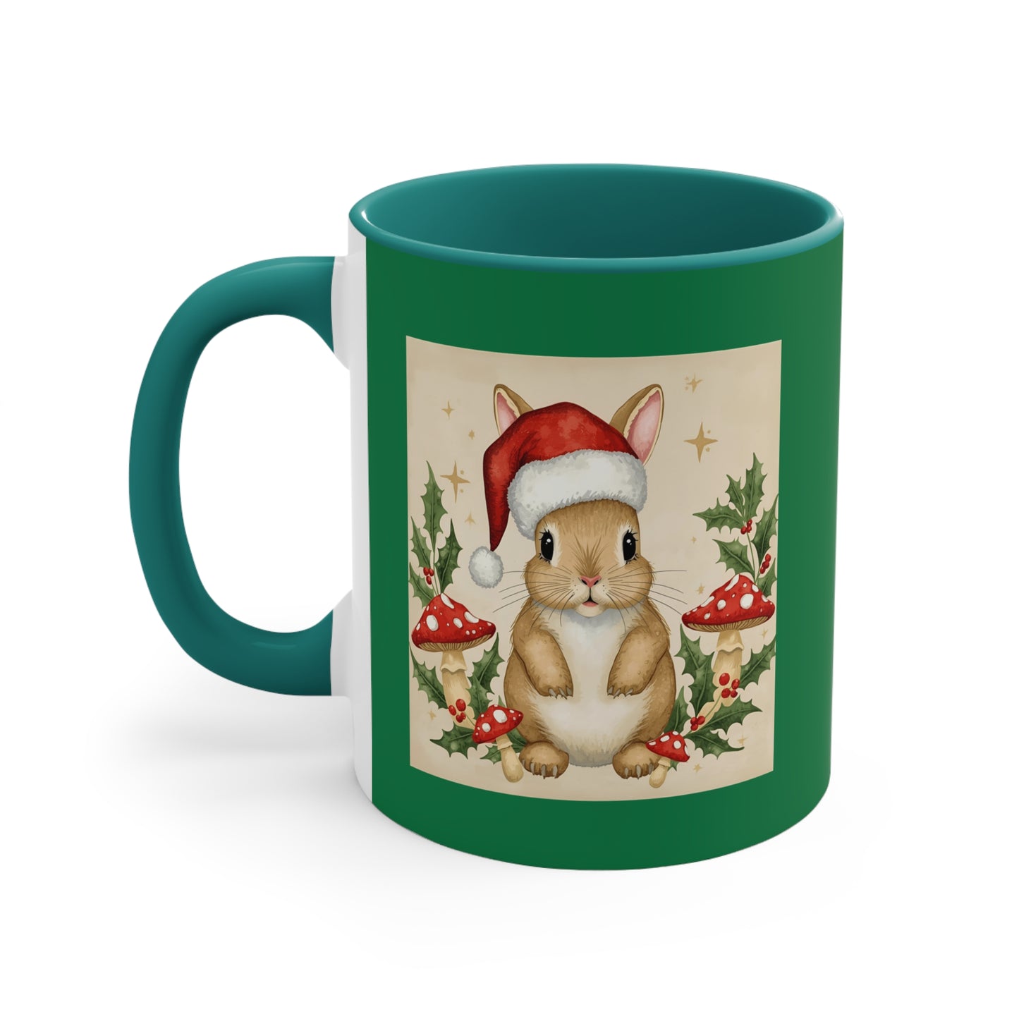 Festive Holiday Mug, Christmas Coffee Cup, Cute Bunny Design, Personal Gift, Winter Decor, Holiday Cheer
