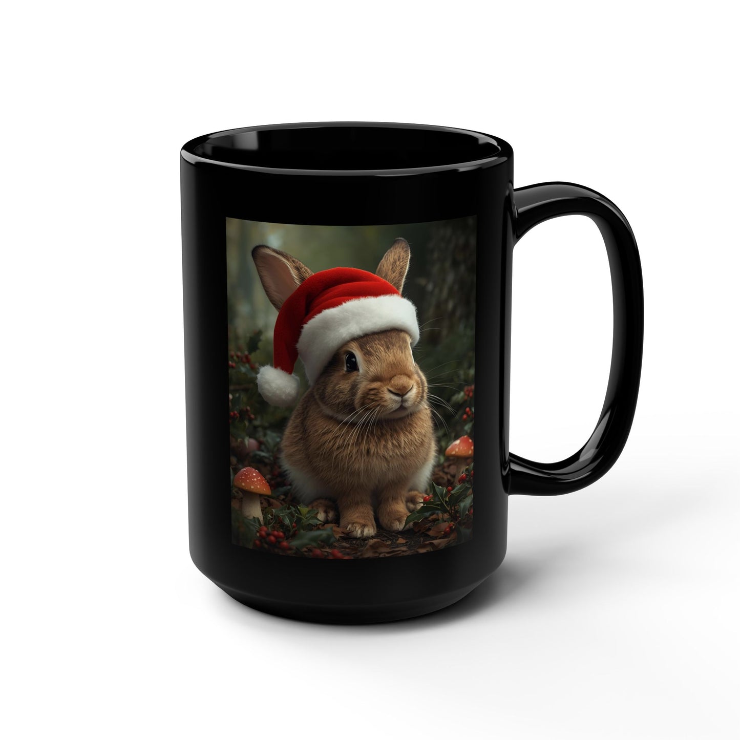 Holiday Rabbit Mug, Christmas Gift, Cute Bunny Coffee Cup, Winter Decor, Festive Drinkware, Seasonal Kitchenware