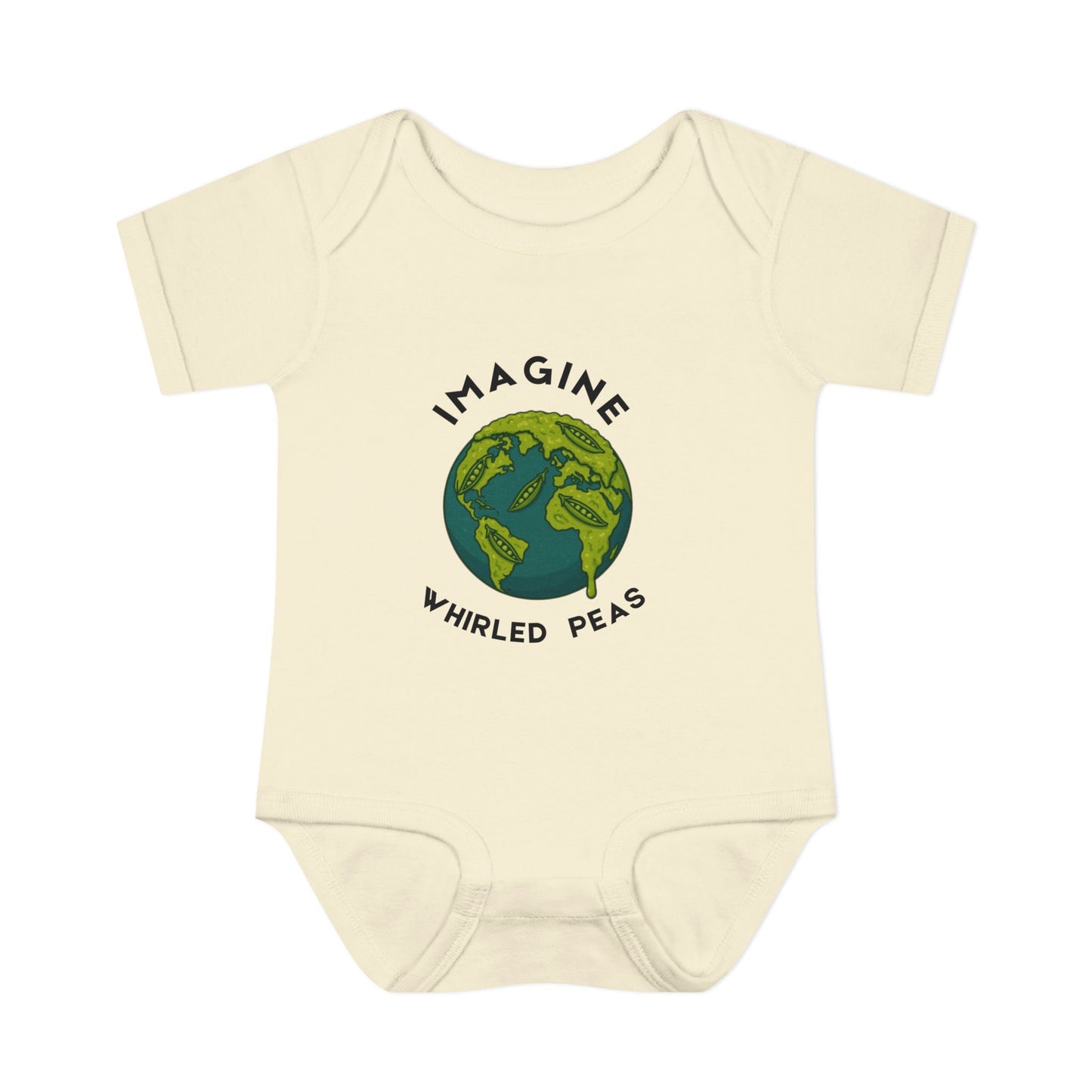 Earth-Themed Infant Bodysuit - Imagine Whirled Peas, Cute Baby Clothes, Unique Baby Shower Gift, Eco-Friendly Apparel, Baby Gift Idea