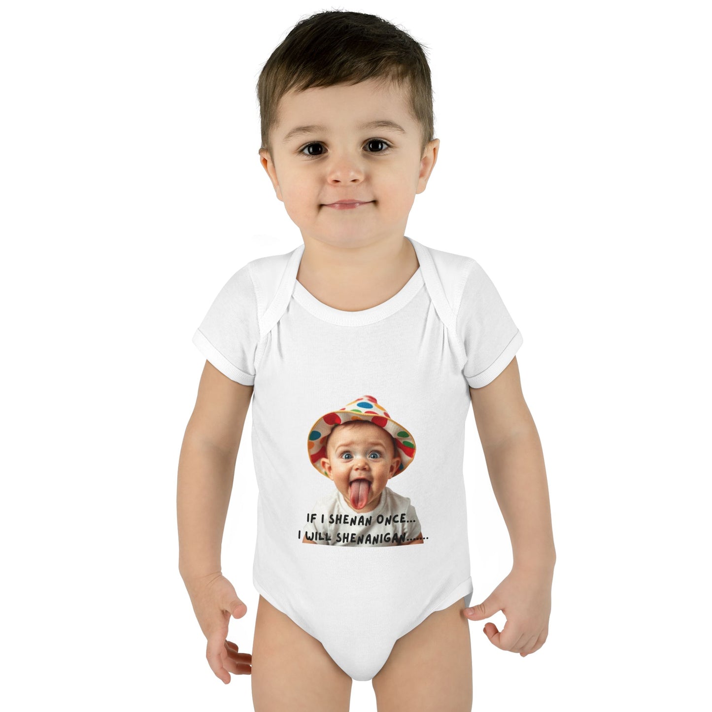 Humorous Infant Bodysuit - "If I Shenan Once, I Will Shenanigan!" Baby Outfit, Newborn Gift, Funny Baby Clothes, Cute Shower [...]