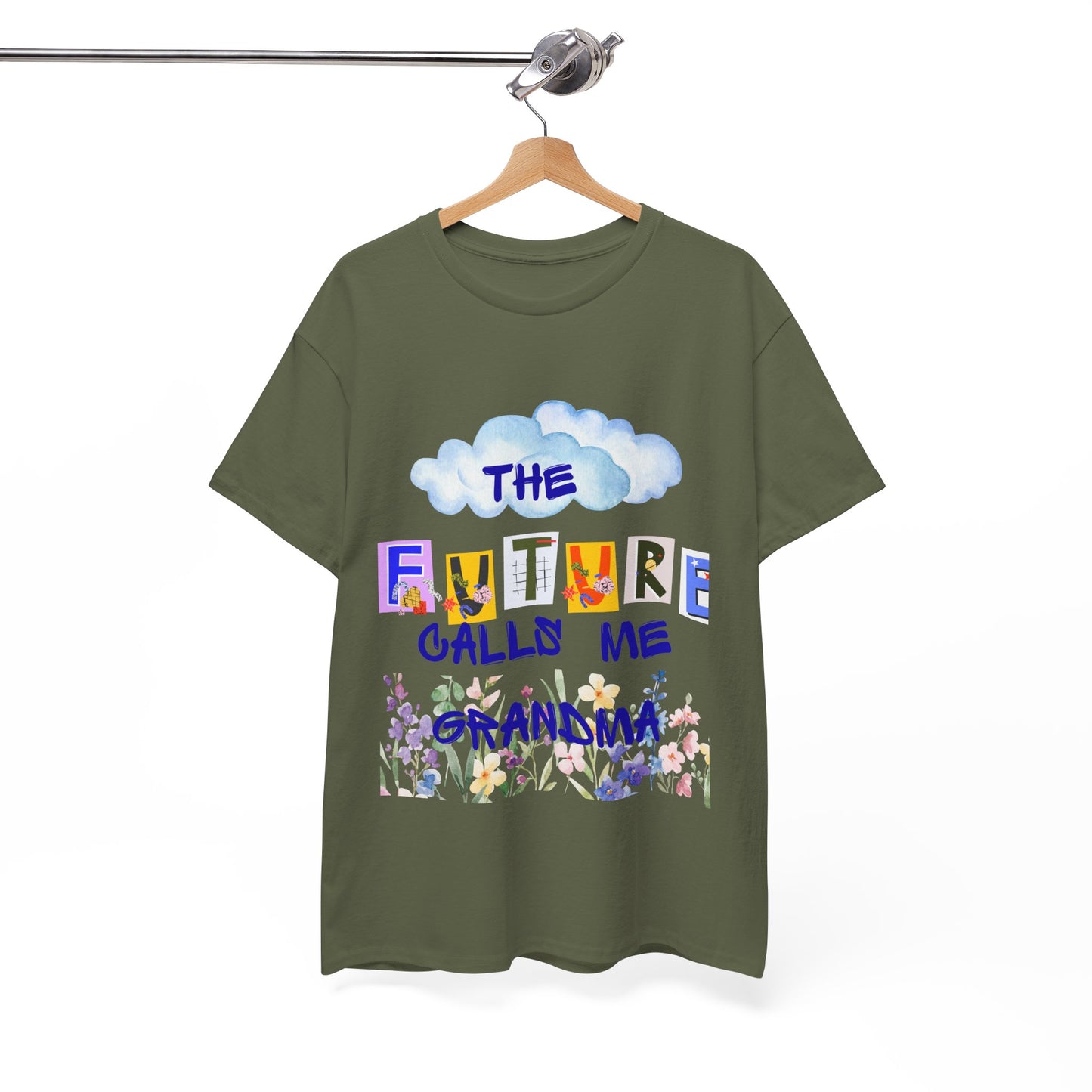The Future Calls Me Grandma Tee, Unisex Cotton T-Shirt for Grandparents, Birthday Gift, Baby Shower, Family Gatherings, Fun Statement Tee