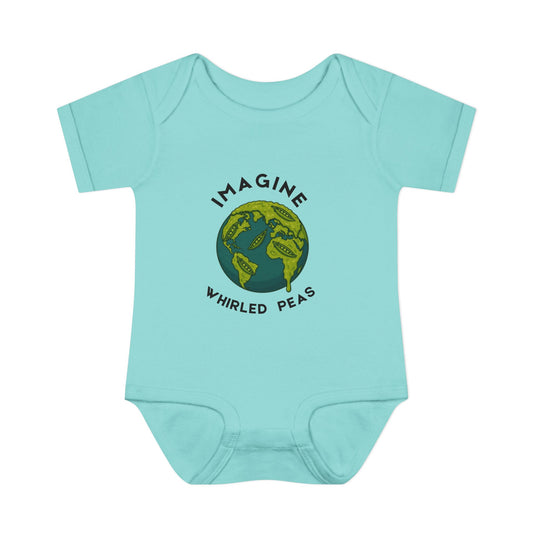 Earth-Themed Infant Bodysuit - Imagine Whirled Peas, Cute Baby Clothes, Unique Baby Shower Gift, Eco-Friendly Apparel, Baby Gift Idea