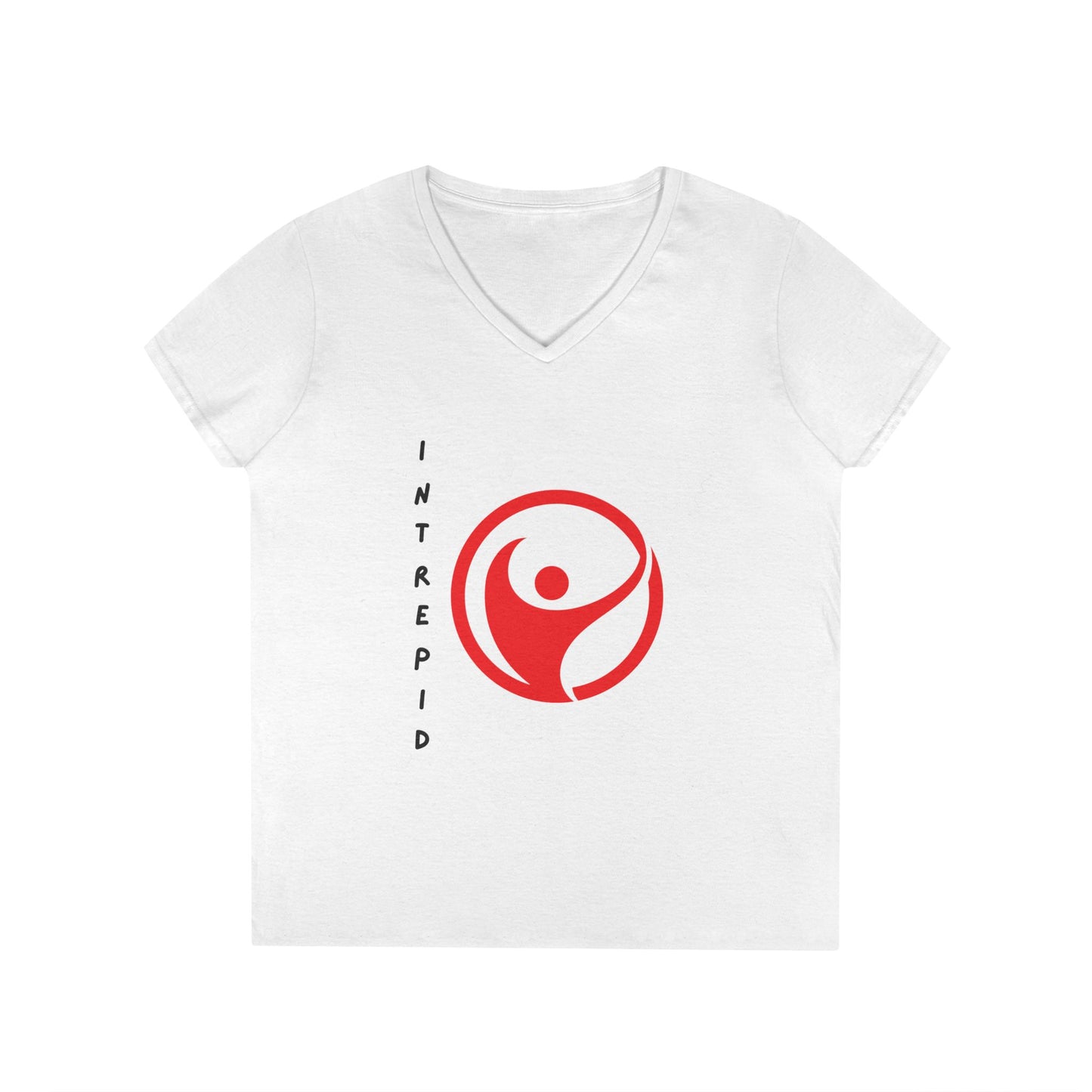Intrepid Red Figure V-Neck, 100% Cotton Womens Tee