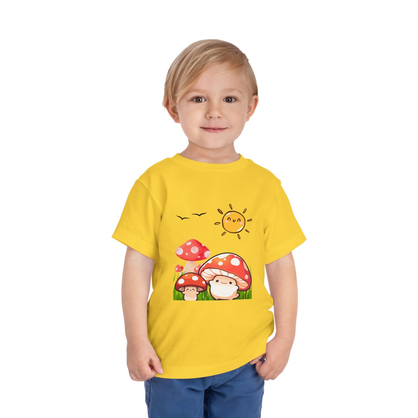 Cute Mushroom Toddler Tee | Short Sleeve Kids Shirt | Nature Lover Gift | Summer Outfit | Playful Toddler Clothing