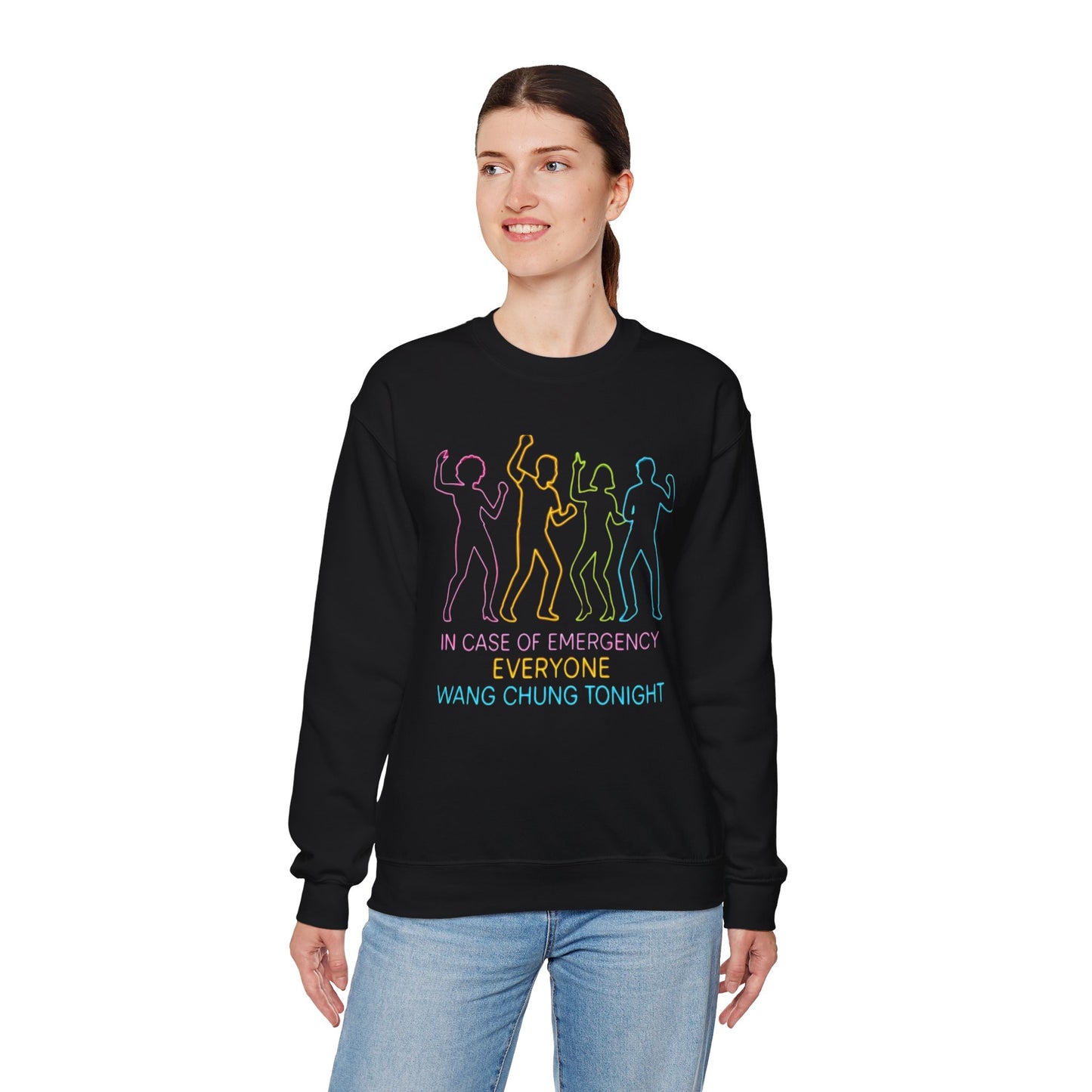 Emergency Dance Crewneck Sweatshirt | Fun Casual Wear, Perfect for Parties, Gifts, Concerts, Wang Chung Fans