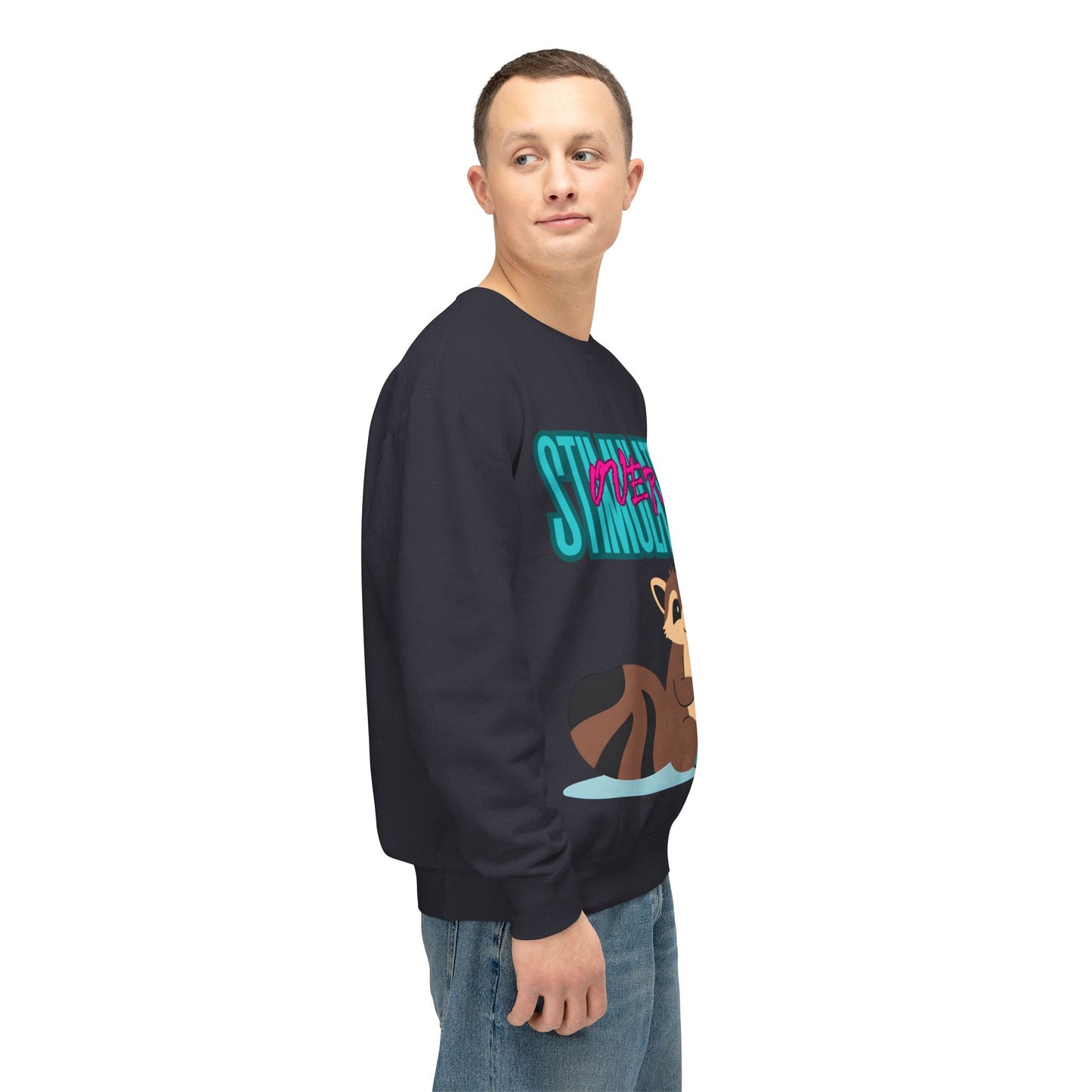 Raccoon 'Overstimulated' Crewneck Unisex Sweatshirt