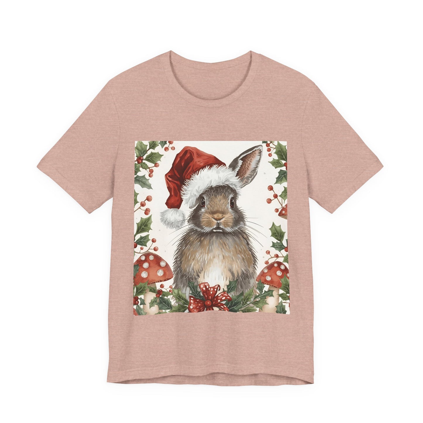 Christmas Bunny T-Shirt, Holiday Tee, Rabbit Shirt, Winter Apparel, Cute Christmas Gift, Seasonal Fashion