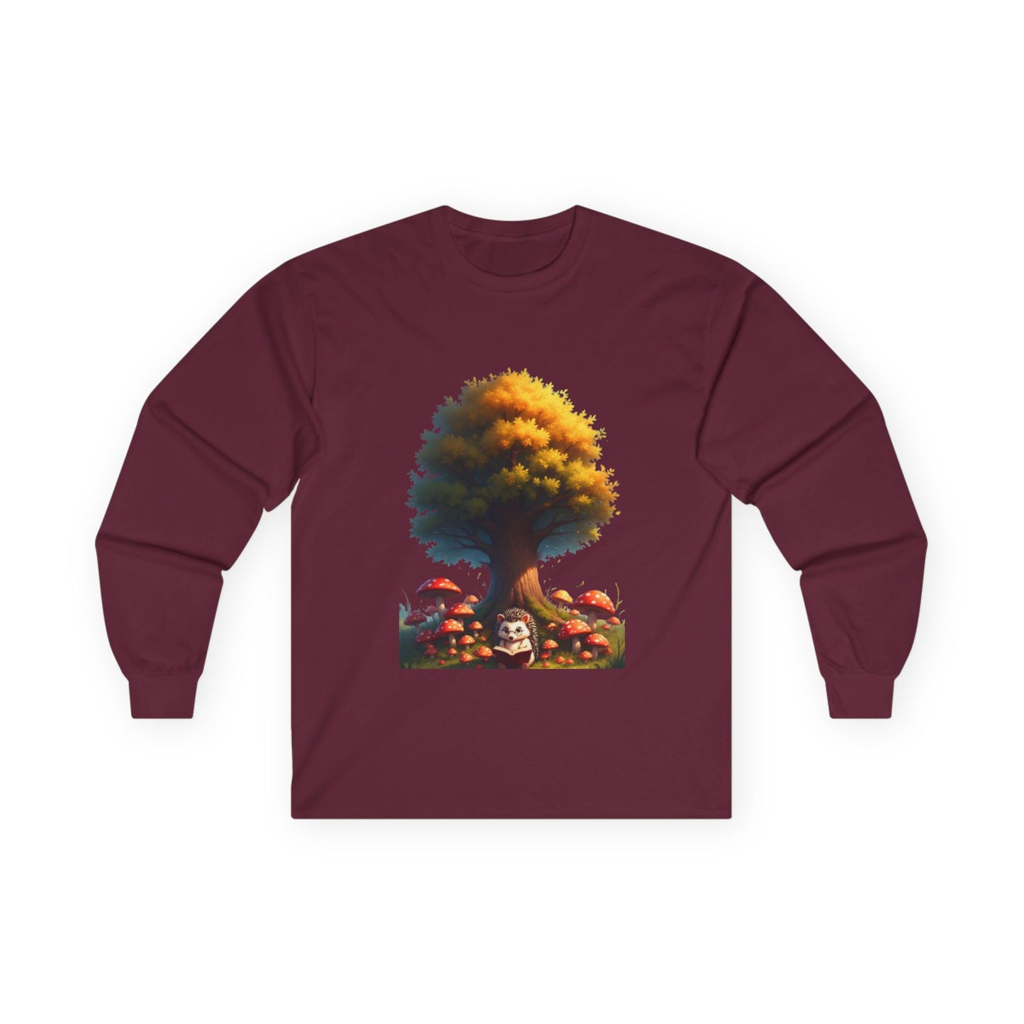 Autumn Tree Graphic Long Sleeve Tee, Cozy Fall Shirt, Unisex Casual Wear, Nature Lover Gift, Harvest Celebration Clothing