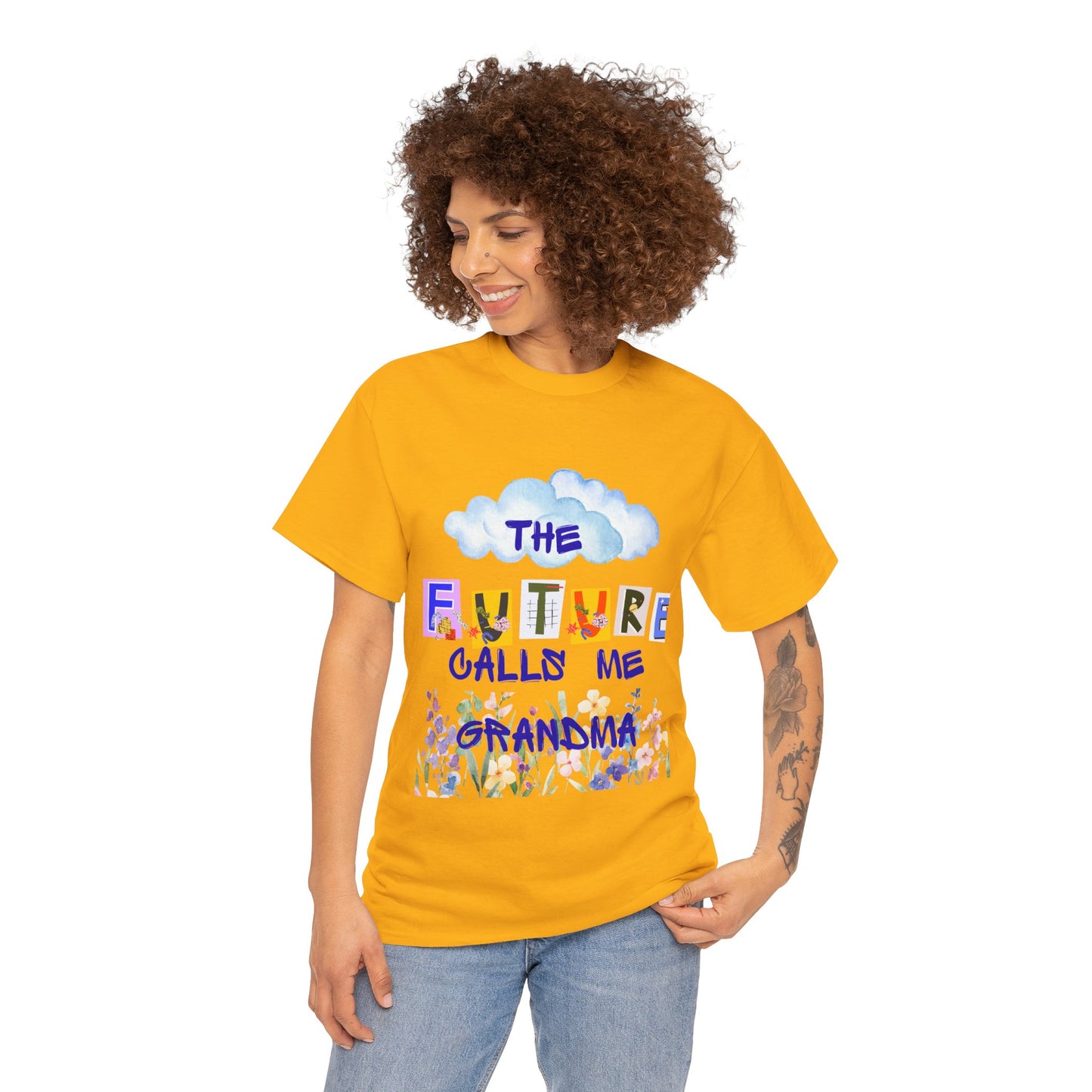 The Future Calls Me Grandma Tee, Unisex Cotton T-Shirt for Grandparents, Birthday Gift, Baby Shower, Family Gatherings, Fun Statement Tee