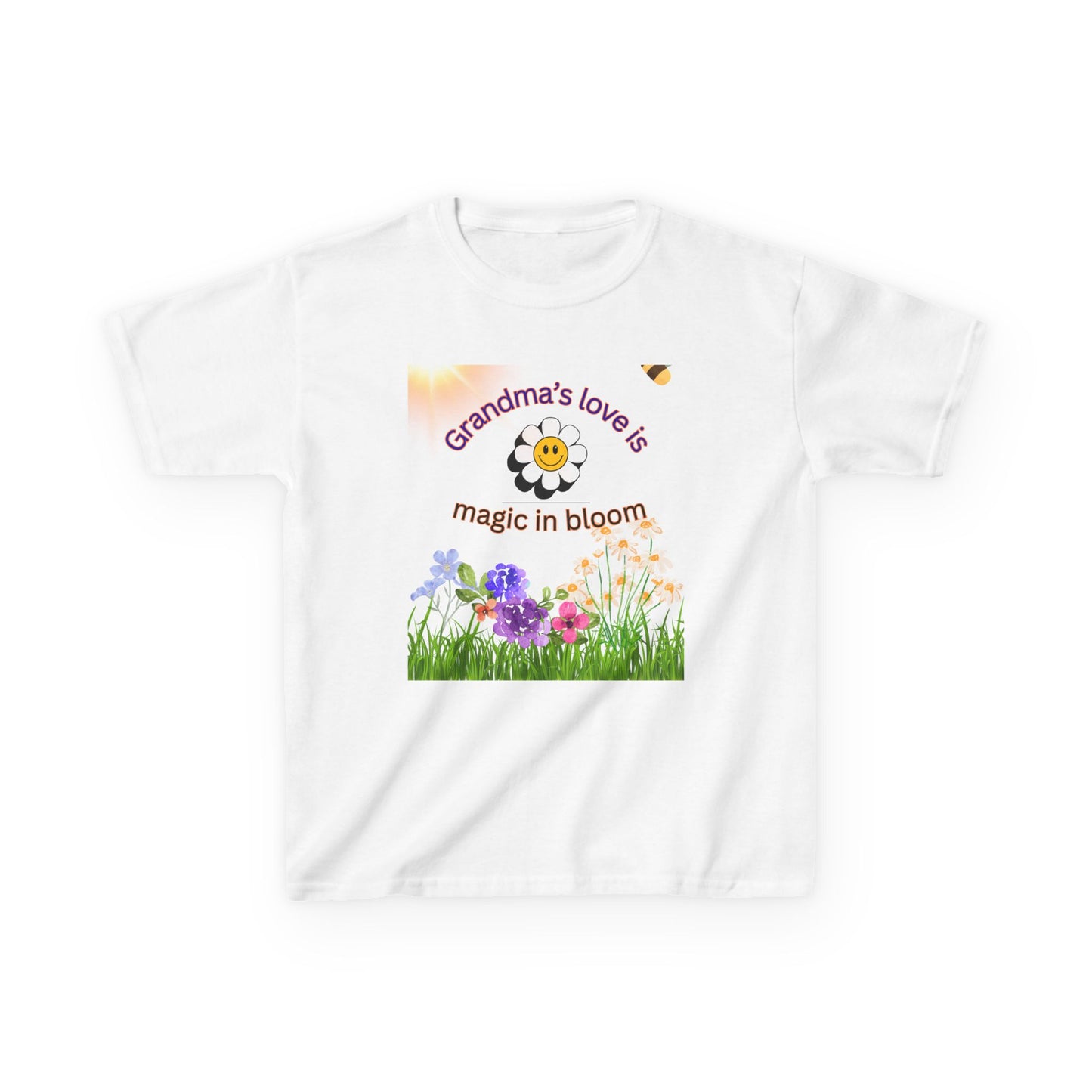 Grandma's Love Kids Tee - Floral Design, Gift for Grandkids, Spring Shirt, Cute Children's Apparel, Birthday Gift, Summer Fun