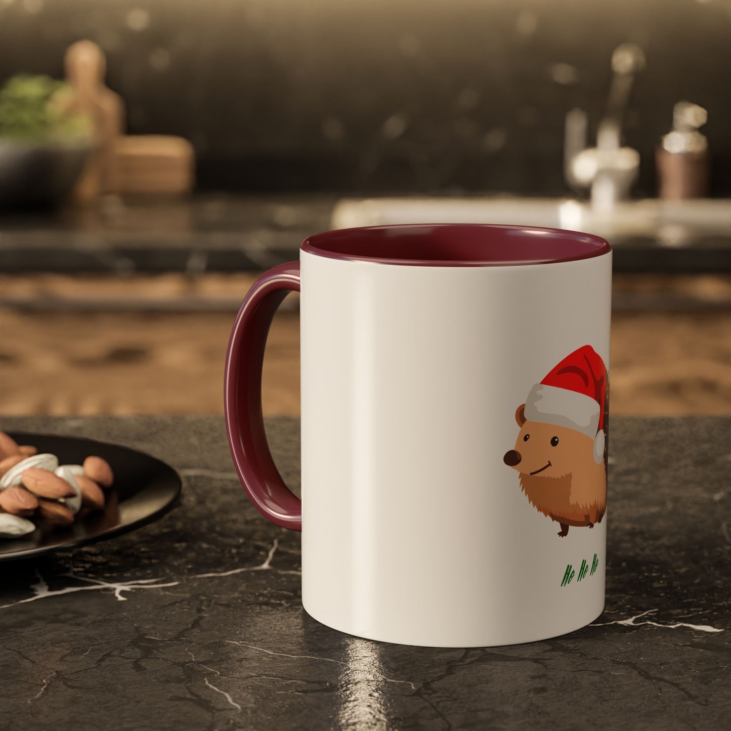 Christmas Hedgehog Mug - Cute Holiday Coffee Cup, Festive Drinkware, Gifts for Animal Lovers, Winter Decor, Unique Tea Mug
