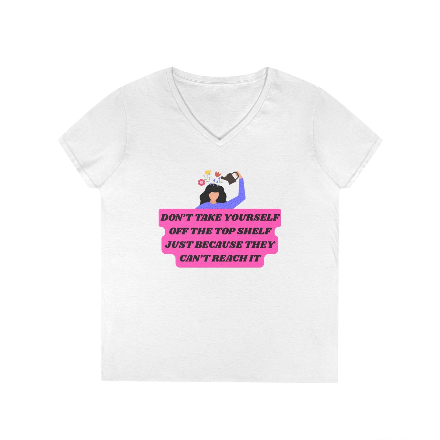 Empowering Ladies' V-Neck T-Shirt, Believe in Yourself Tee, Gift for Women, Positive Quote Shirt, Women’s Motivation Top, Casual Wear