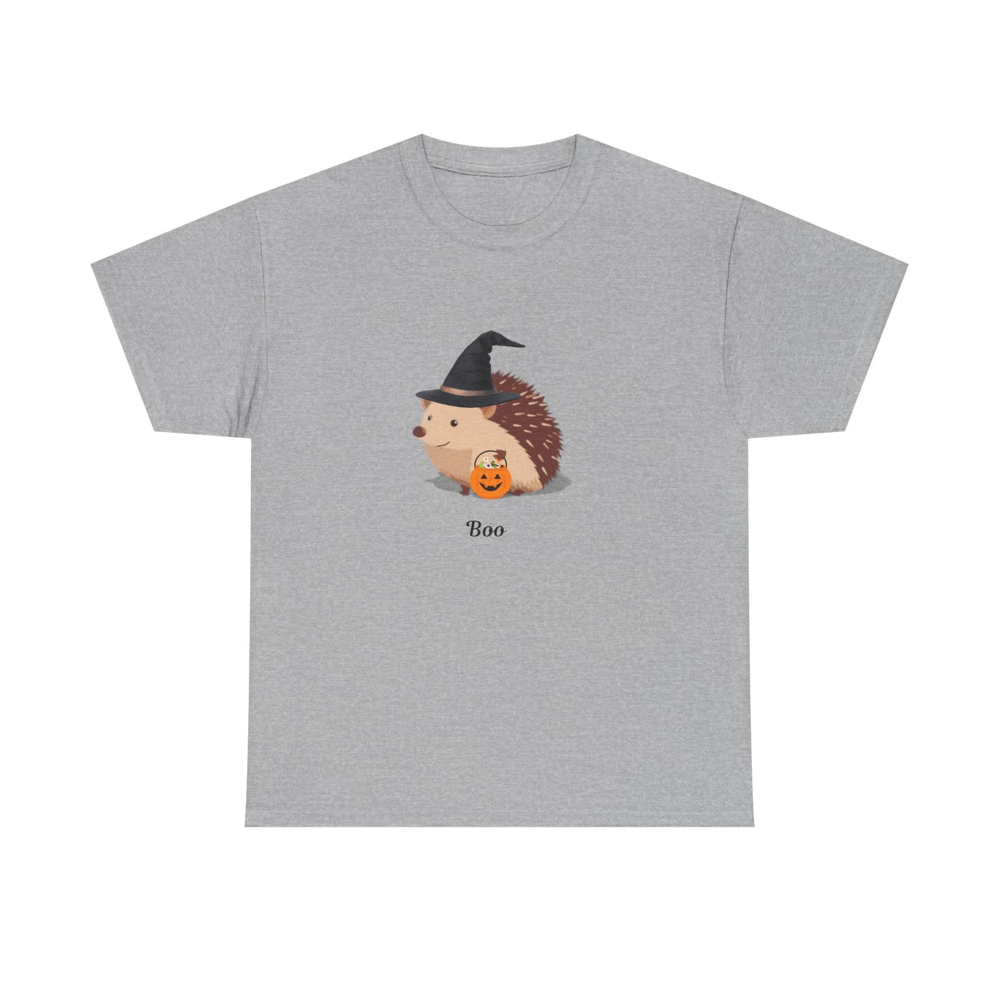 Halloween Hedgehog Tee, Cute Halloween Shirt, Unisex Cotton Tee, Boo Tee, Fall Apparel, Hedgehog Lover Gift, Seasonal T-Shirt