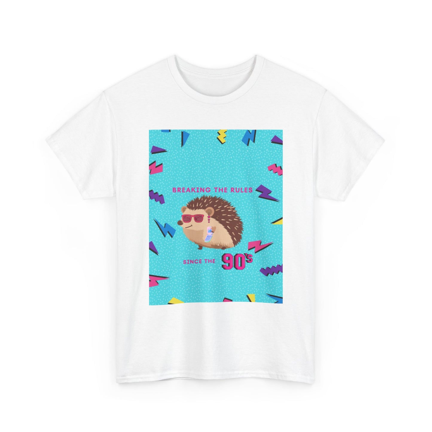 90s Vintage-Inspired Hedgehog Tee | Retro Cotton Shirt, Unisex Casual Wear, Perfect for Nostalgia Lovers, Gift for Birthdays, Summer Outings