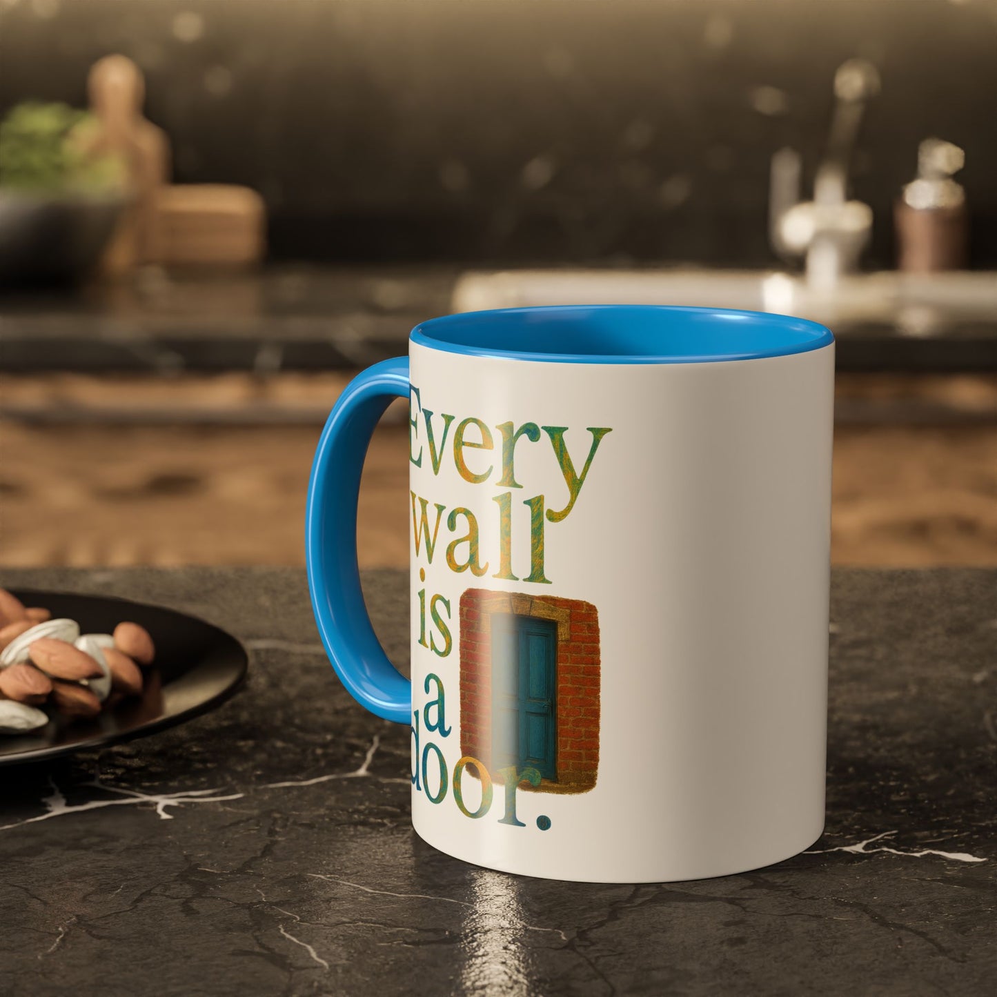 Inspirational Coffee Mug — "Every Wall Is a Door" Colorful Ceramic Mug (11oz & 15oz)