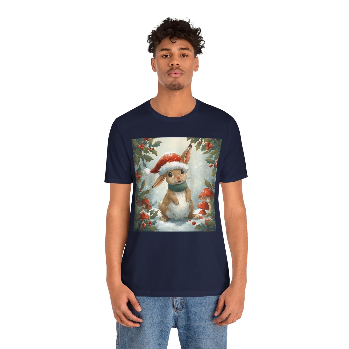 Festive Bunny T-Shirt | Holiday Wear, Cute Animal Tee, Unisex Gift, Christmas Apparel, Winter Fashion