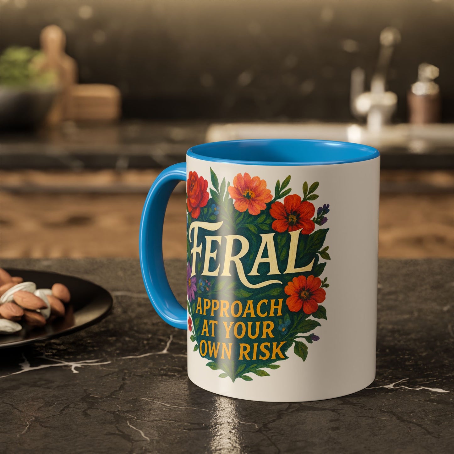 Feral Floral Coffee Mug , Feral: Approach At Your Own Risk 11oz/15oz