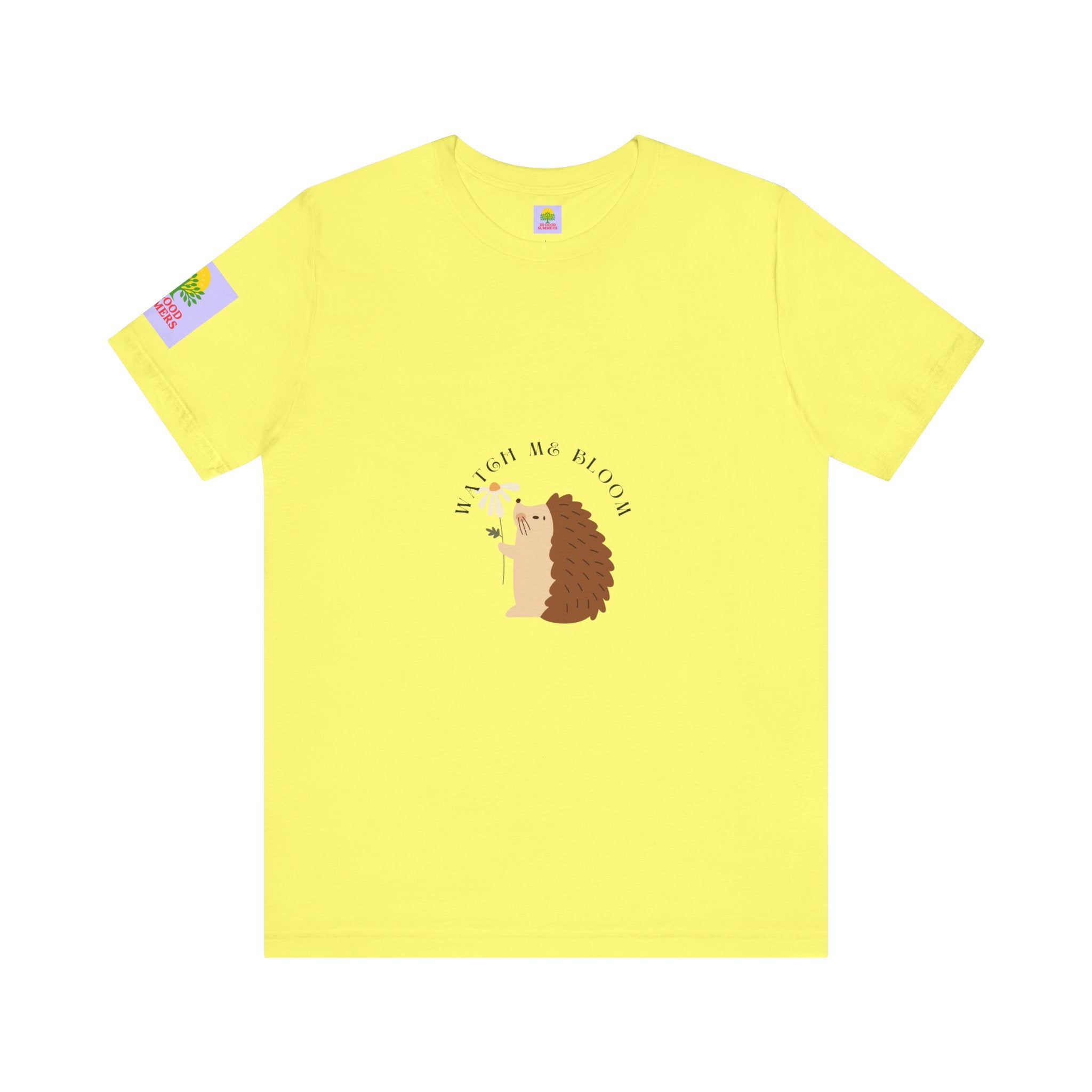 Watch Me Bloom Cute Hedgehog Graphic Tee - Fun, Quirky Design for Animal Lovers - Perfect Gift for Birthdays, Casual Wear, Nature Enthusiasts