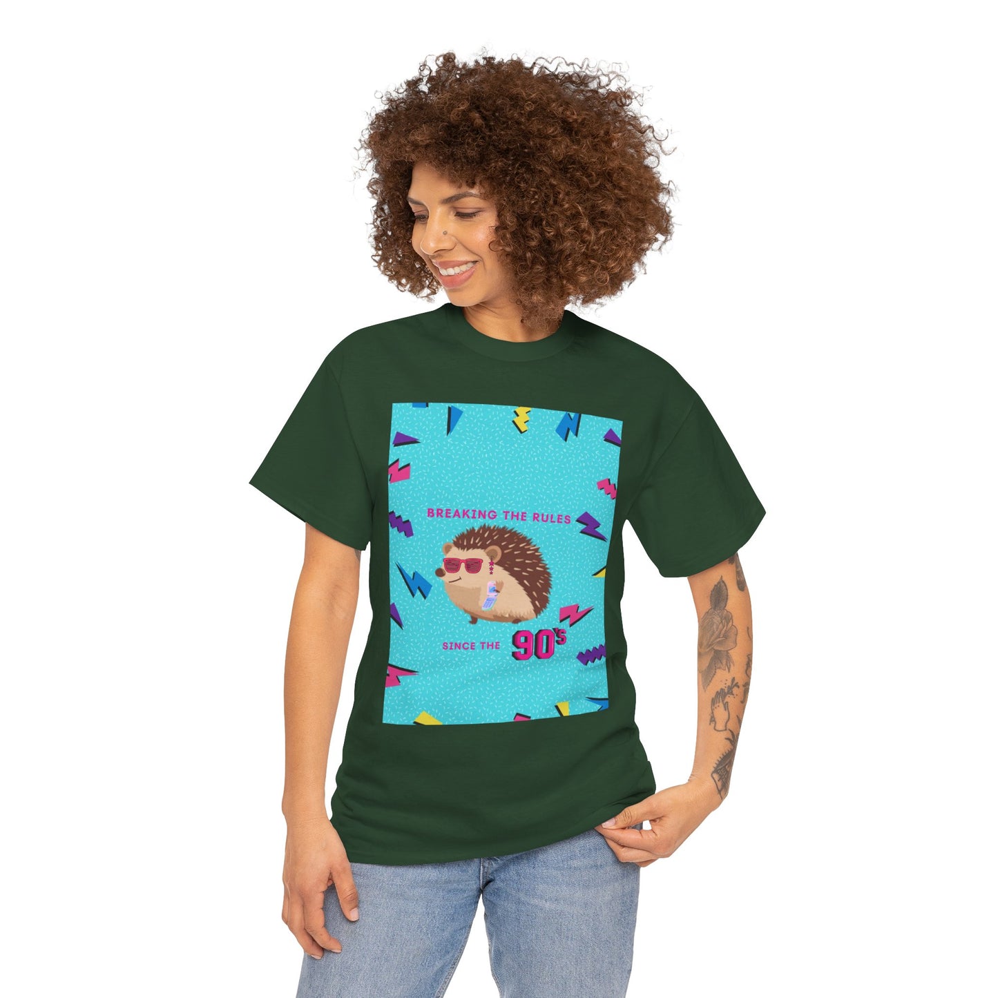 90s Vintage-Inspired Hedgehog Tee | Retro Cotton Shirt, Unisex Casual Wear, Perfect for Nostalgia Lovers, Gift for Birthdays, Summer Outings