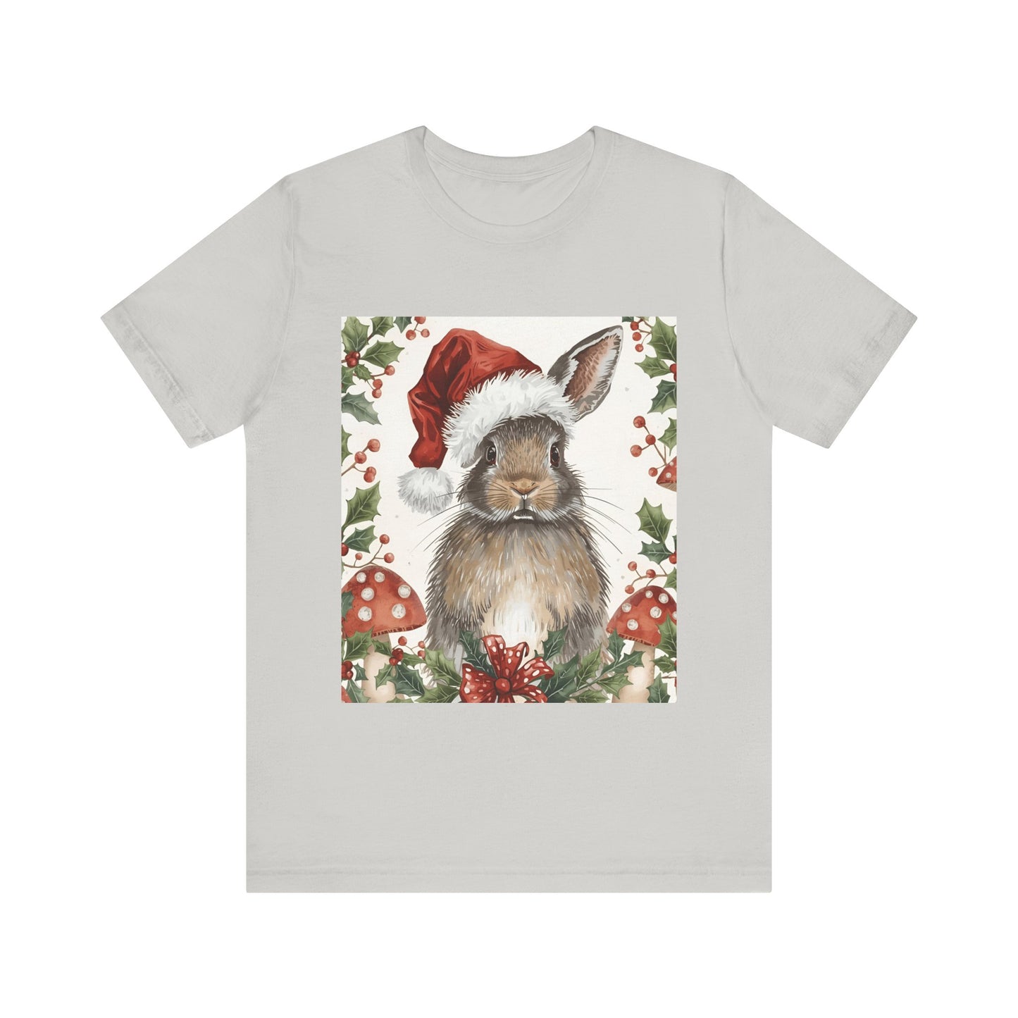 Christmas Bunny T-Shirt, Holiday Tee, Rabbit Shirt, Winter Apparel, Cute Christmas Gift, Seasonal Fashion