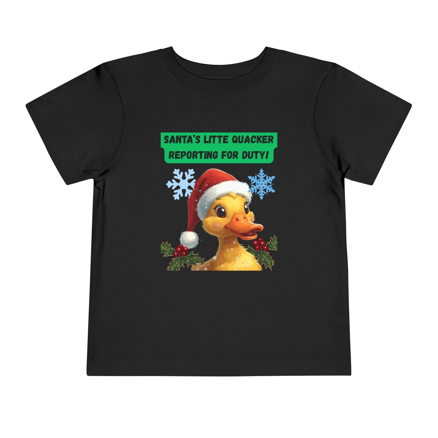 Santa's Little Quacker Toddler Tee, Christmas Shirt, Holiday Outfit, Cute Christmas Gift, Festive Toddler Apparel, Santa Duck Tee