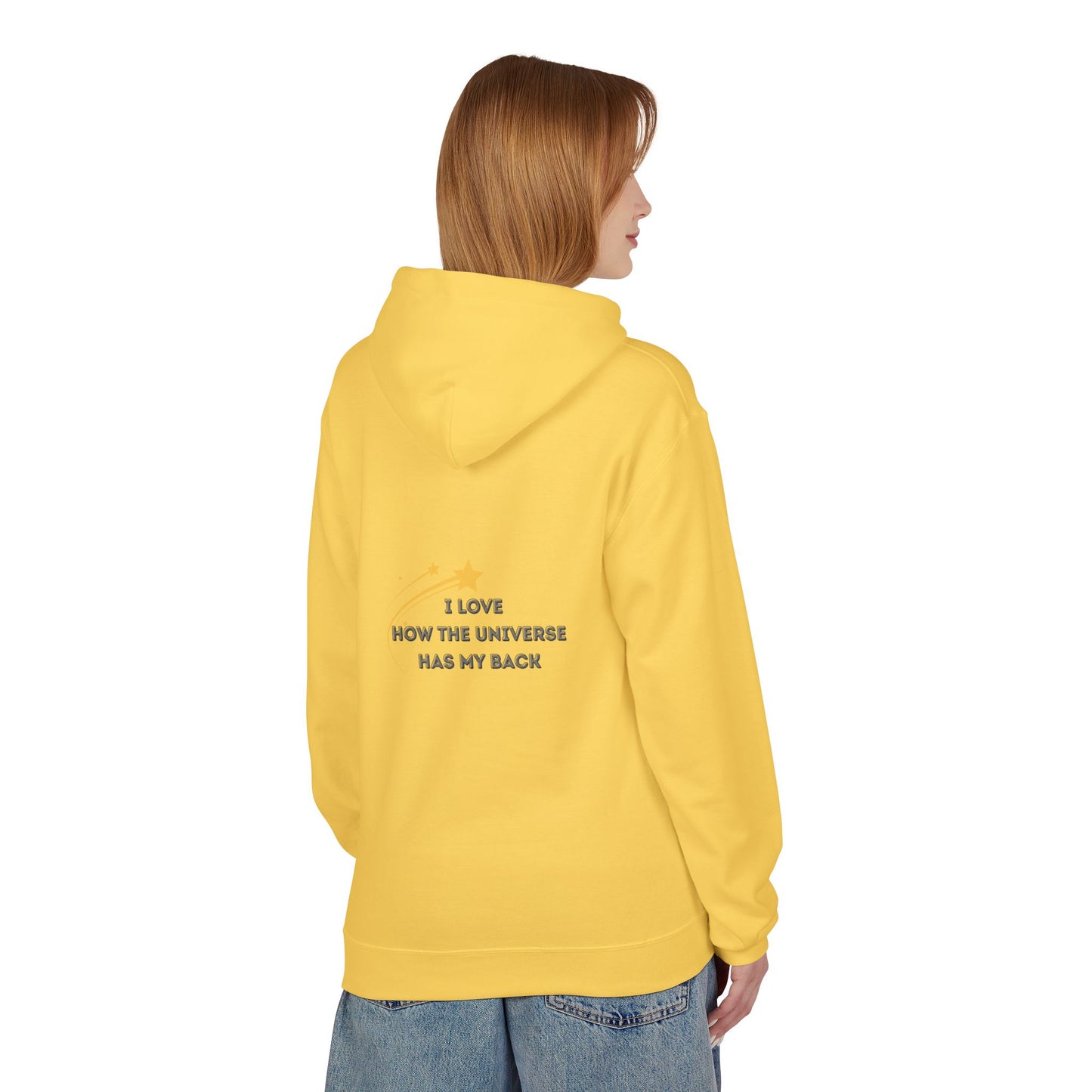 The Universe has my back Cosmic Vibe Hoodie - Unisex Midweight Softstyle Fleece, Perfect for Stargazers, Space Lovers, Unique Gift, Inspirational Apparel, [...]