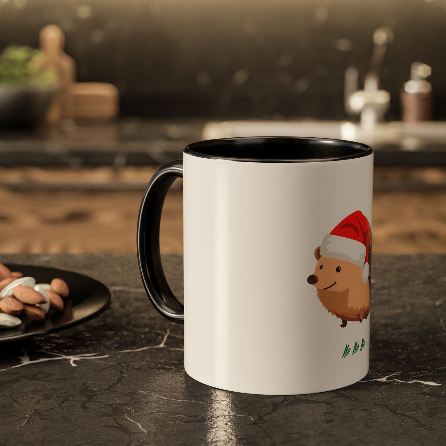 Christmas Hedgehog Mug - Cute Holiday Coffee Cup, Festive Drinkware, Gifts for Animal Lovers, Winter Decor, Unique Tea Mug
