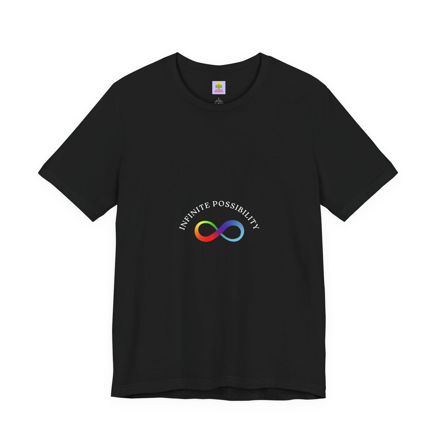 Colorful Infinity Symbol Unisex Tee, LGBTQ+ Pride T-shirt, Casual Everyday Wear, Gift for Friends, Creative Wardrobe Essential