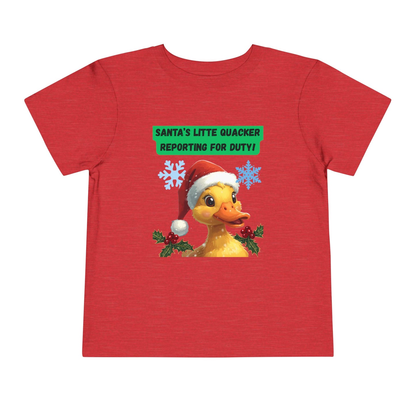 Santa's Little Quacker Toddler Tee, Christmas Shirt, Holiday Outfit, Cute Christmas Gift, Festive Toddler Apparel, Santa Duck Tee