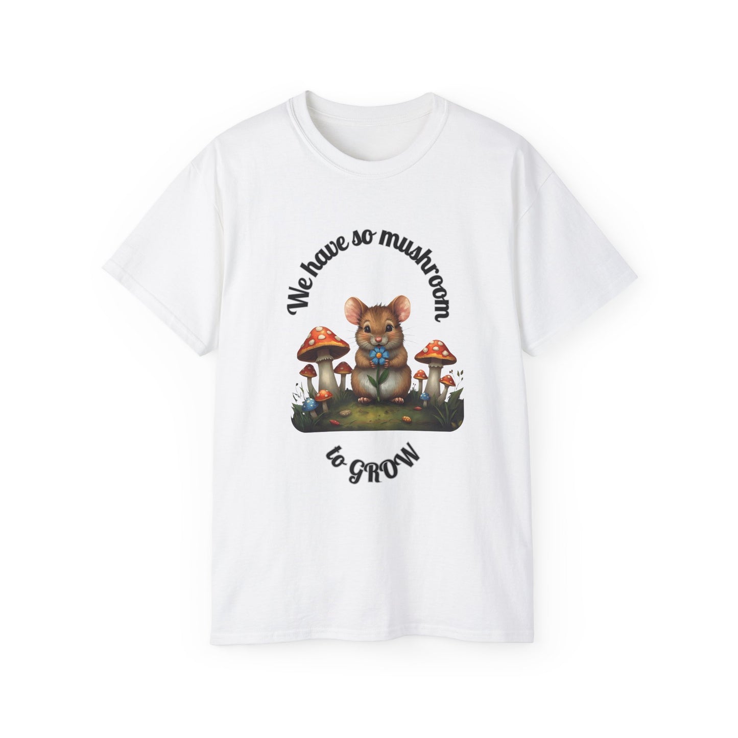 Mushroom Cute Tee, Funny T-Shirt, Vegan Gift, Animal Lover Shirt, Humorous Apparel, Gardening Apparel
